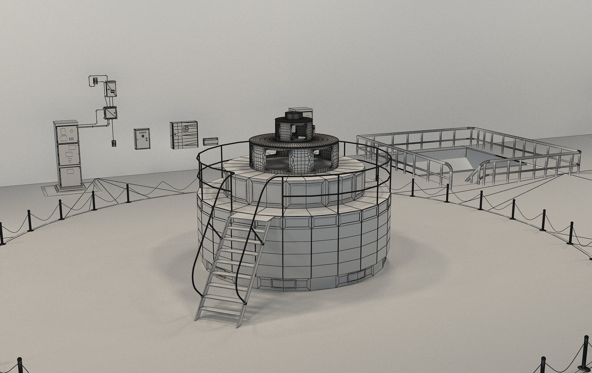 Hydropower Station Turbine Hall Vertical Hydroelectric 3D Model