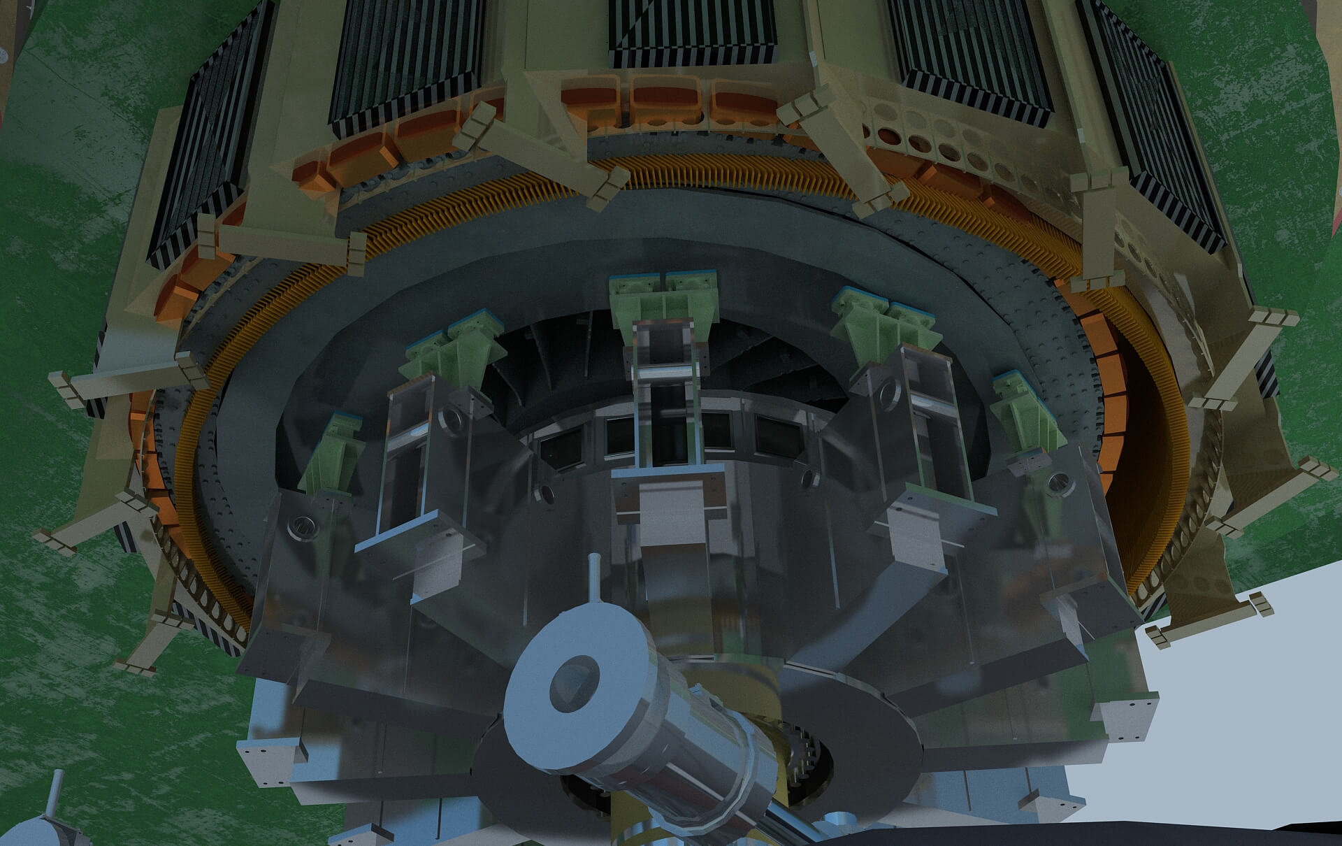 Hydropower Station Turbine Hall Vertical Hydroelectric 3D Model