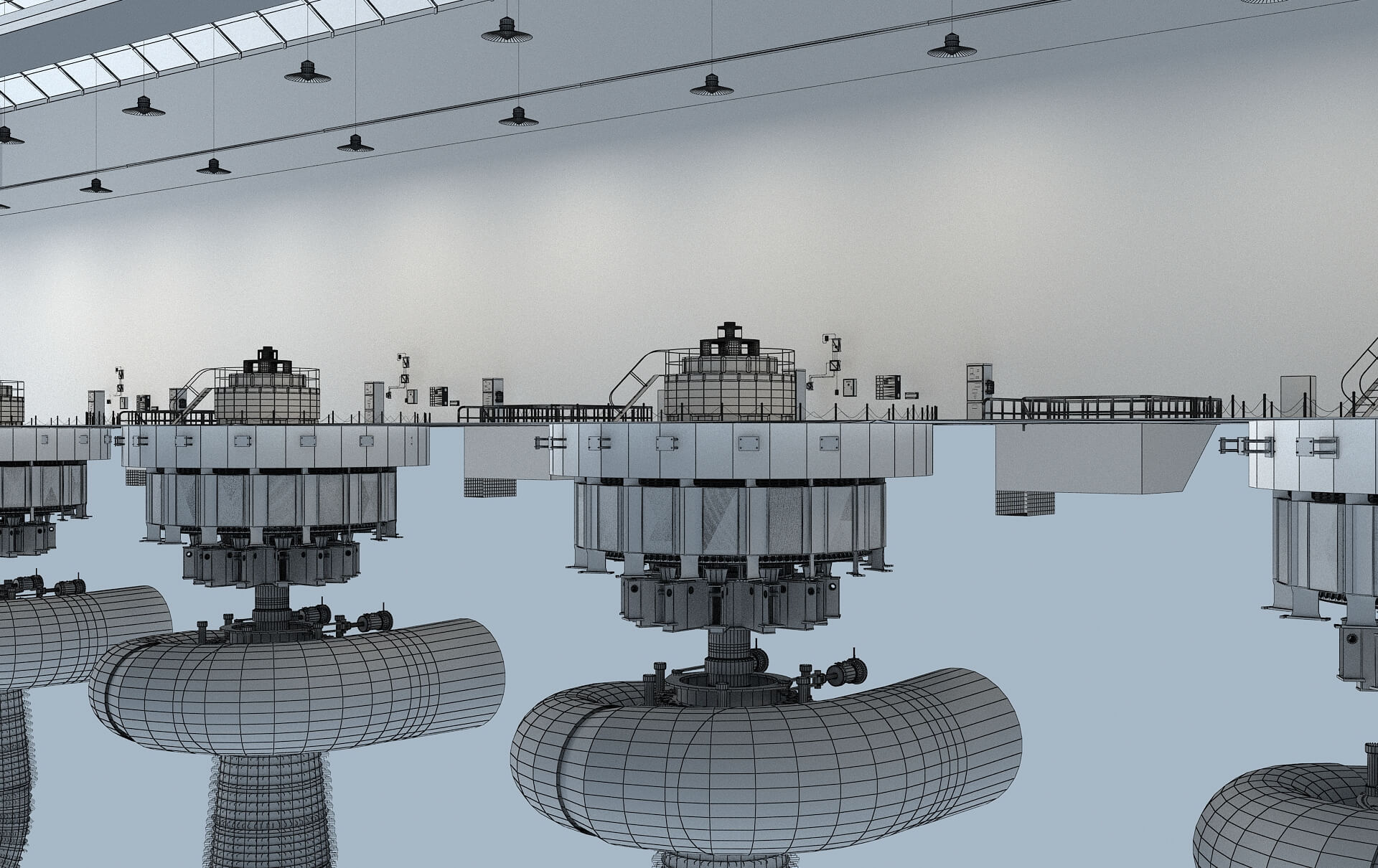 Hydropower Station Turbine Hall Vertical Hydroelectric 3D Model