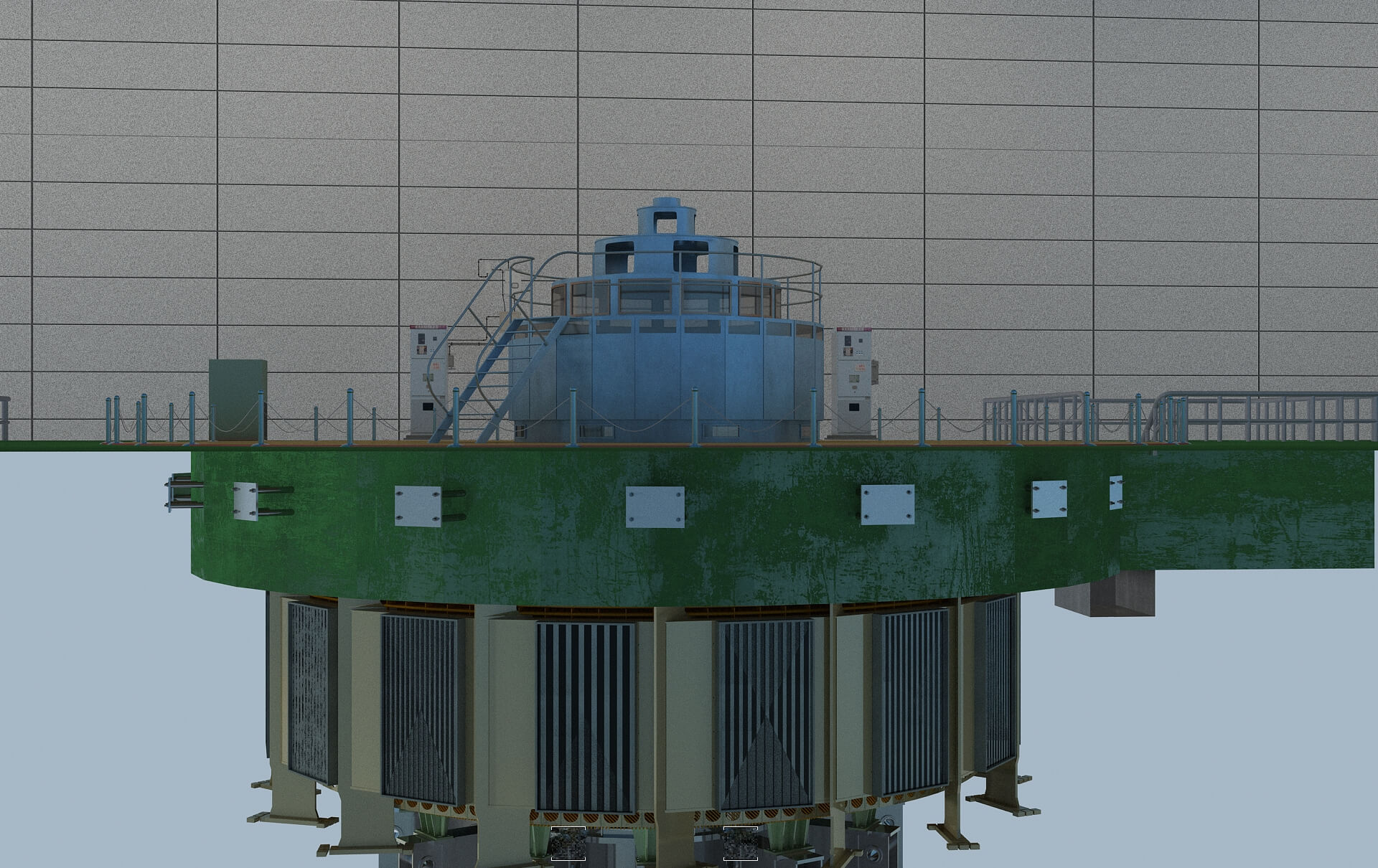Hydropower Station Turbine Hall Vertical Hydroelectric 3D Model