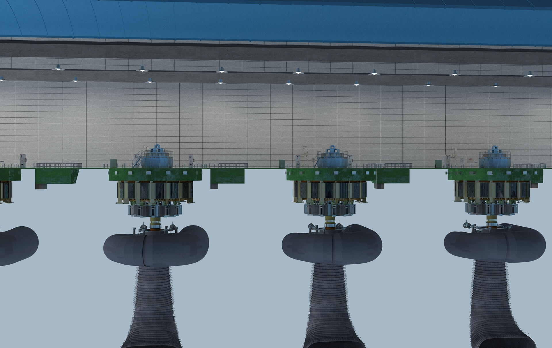 Hydropower Station Turbine Hall Vertical Hydroelectric 3D Model