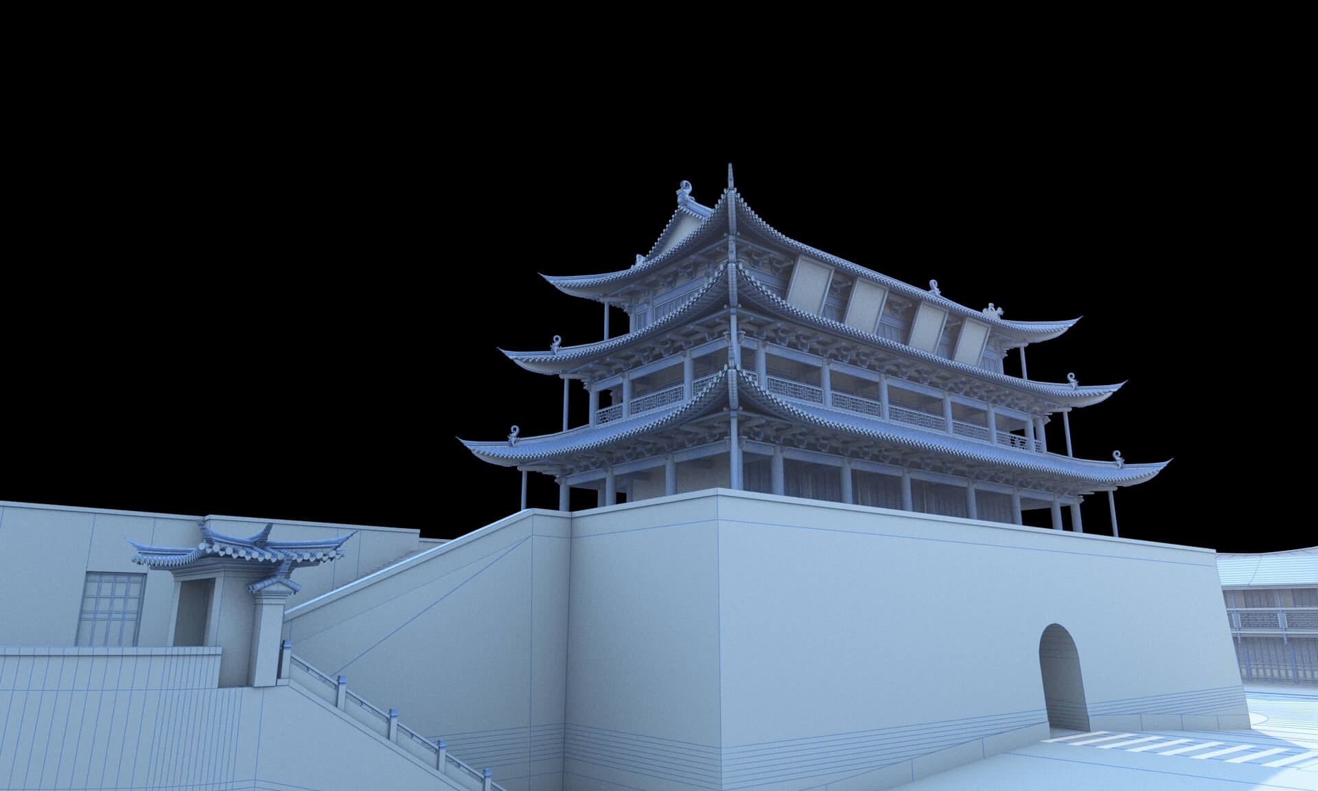 Jianshui Ancient City Yinghui Gate Chinese City Gate Ancient 3D Model