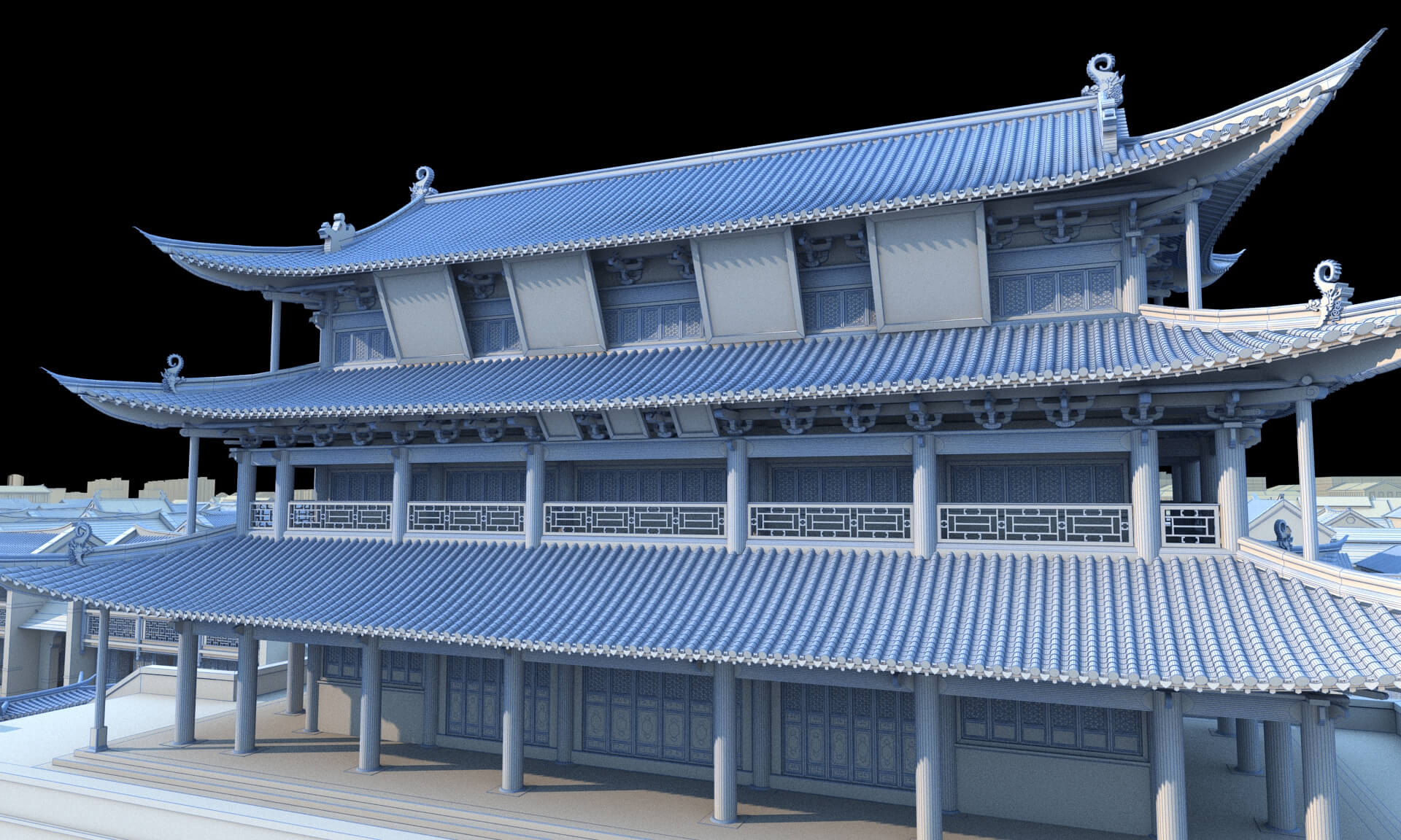Jianshui Ancient City Yinghui Gate Chinese City Gate Ancient 3D Model
