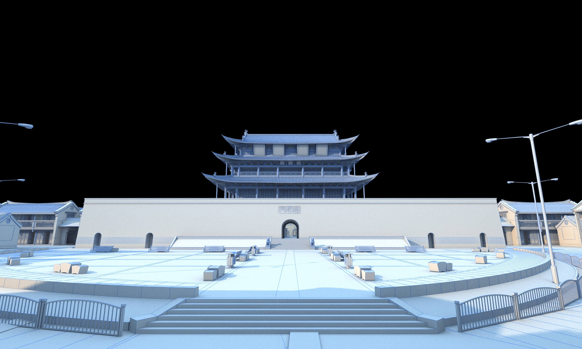 Jianshui Ancient City Yinghui Gate Chinese City Gate Ancient 3D Model