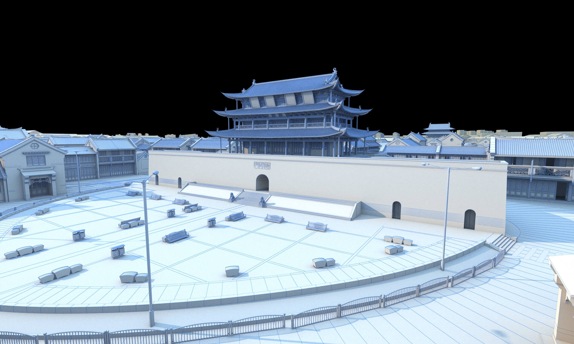 Jianshui Ancient City Yinghui Gate Chinese City Gate Ancient 3D Model