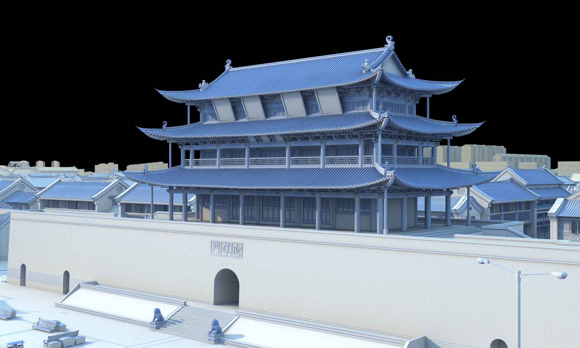Jianshui Ancient City Yinghui Gate Chinese City Gate Ancient 3D Model