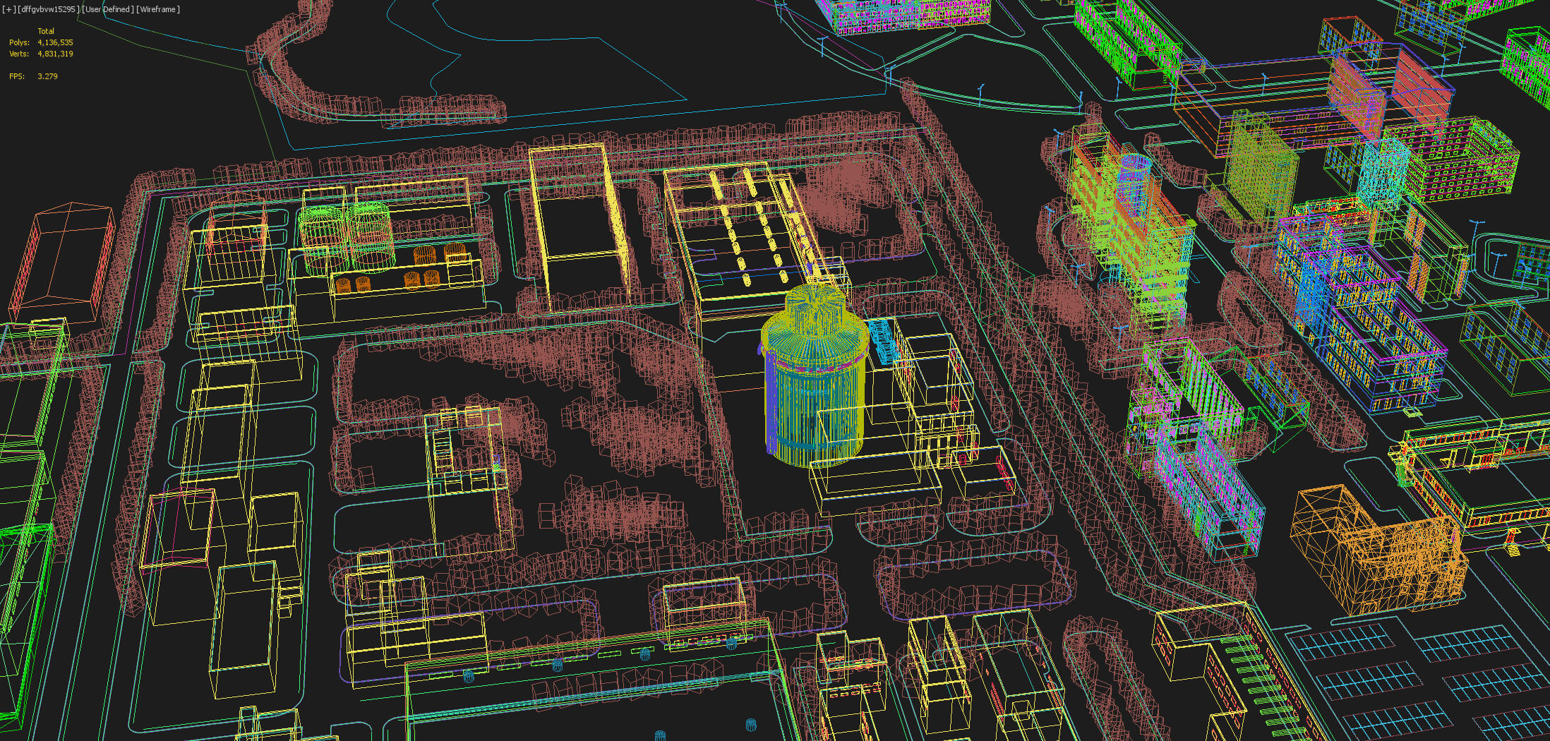 Land-Based Nuclear Power Plant Onshore Nuclear Facility Comp 3D Model