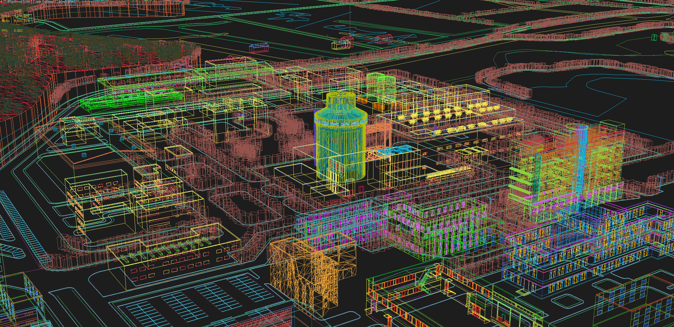 Land-Based Nuclear Power Plant Onshore Nuclear Facility Comp 3D Model