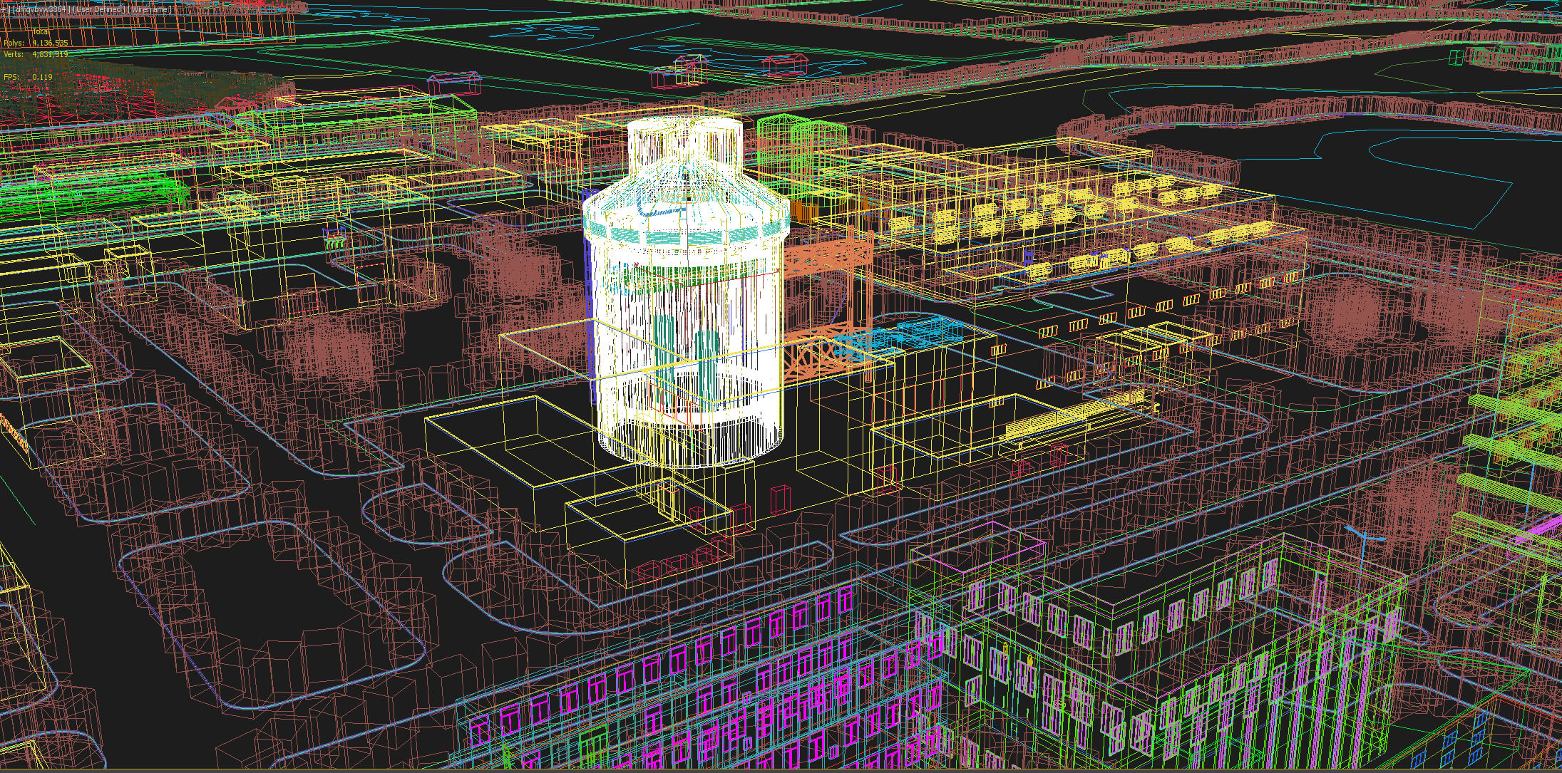 Land-Based Nuclear Power Plant Onshore Nuclear Facility Comp 3D Model