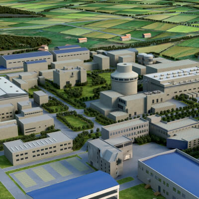Land-Based Nuclear Power Plant Onshore Nuclear Facility Comp 3D Model