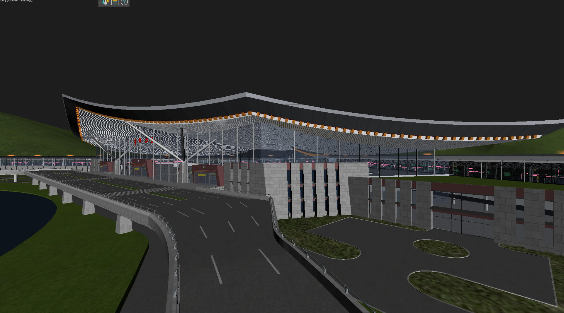 Lhasa Airport Night View 3D Model