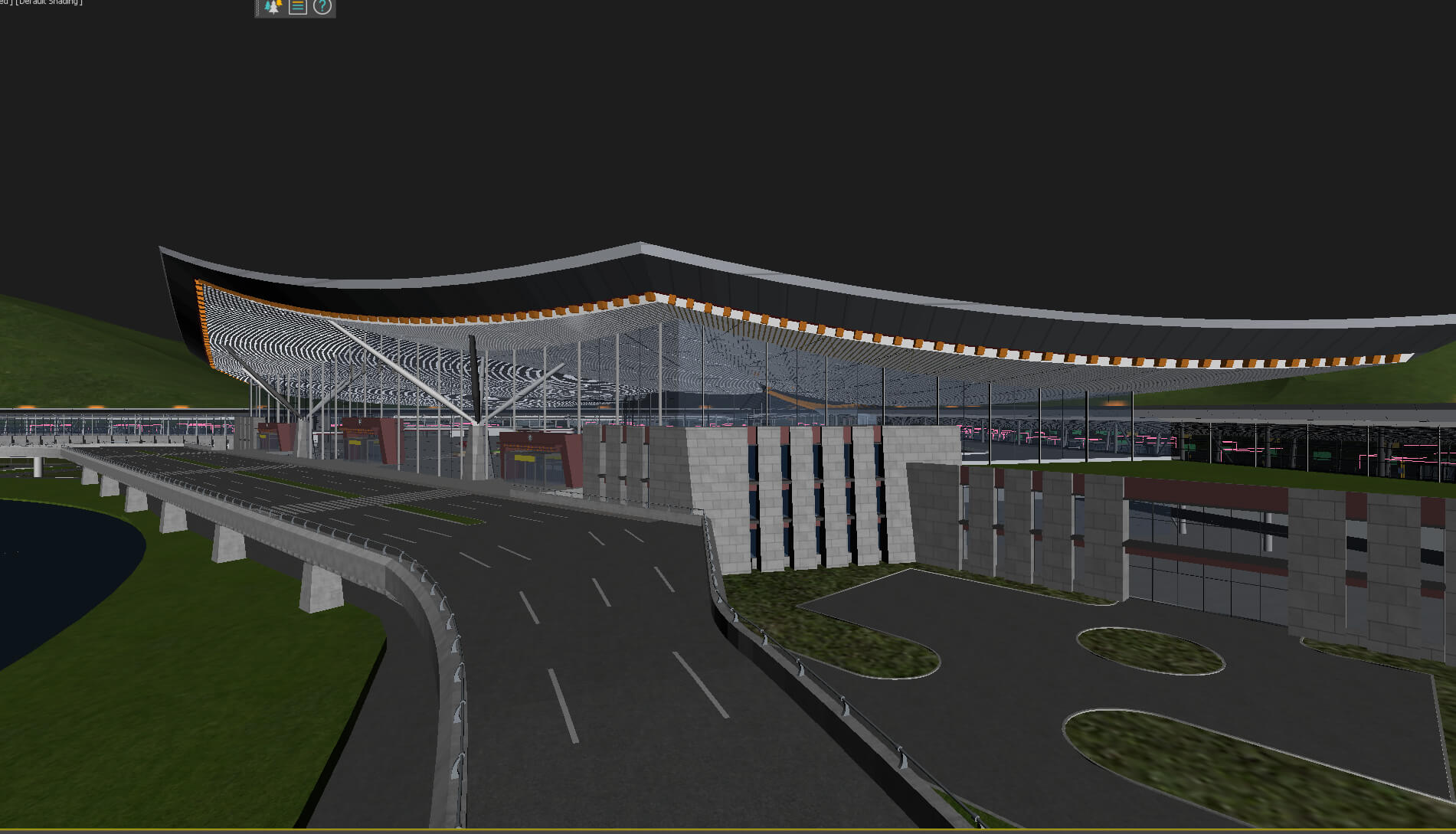 Lhasa Airport Night View 3D Model