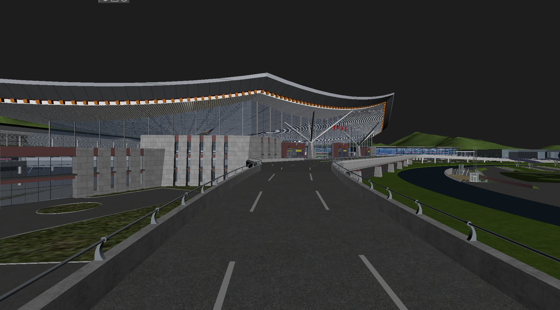 Lhasa Airport Night View 3D Model