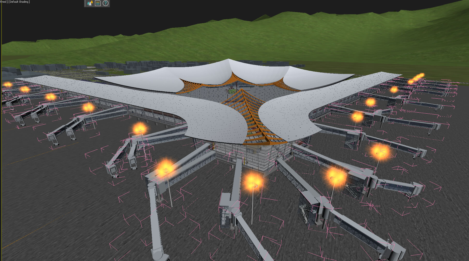Lhasa Airport Night View 3D Model