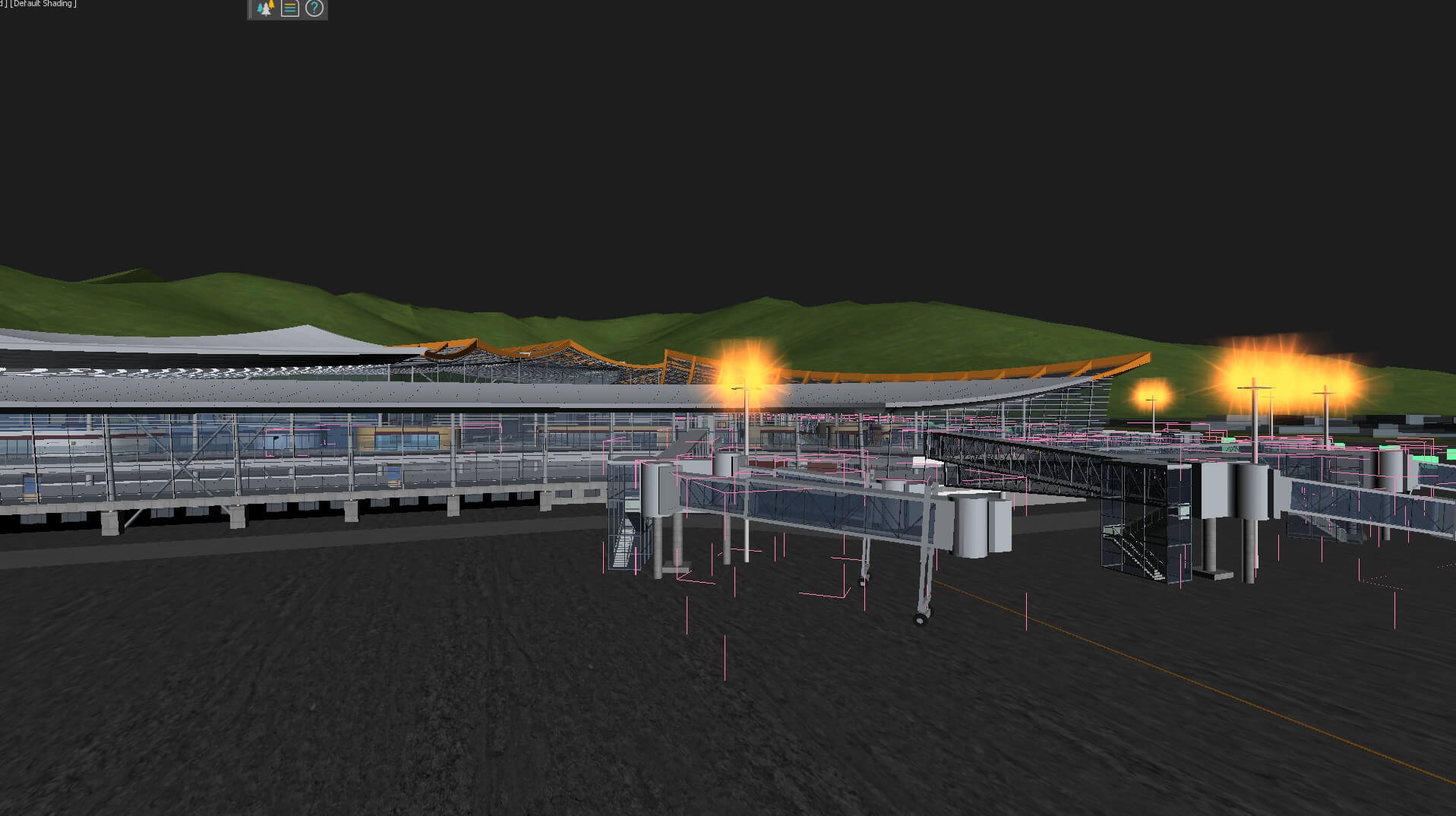 Lhasa Airport Night View 3D Model