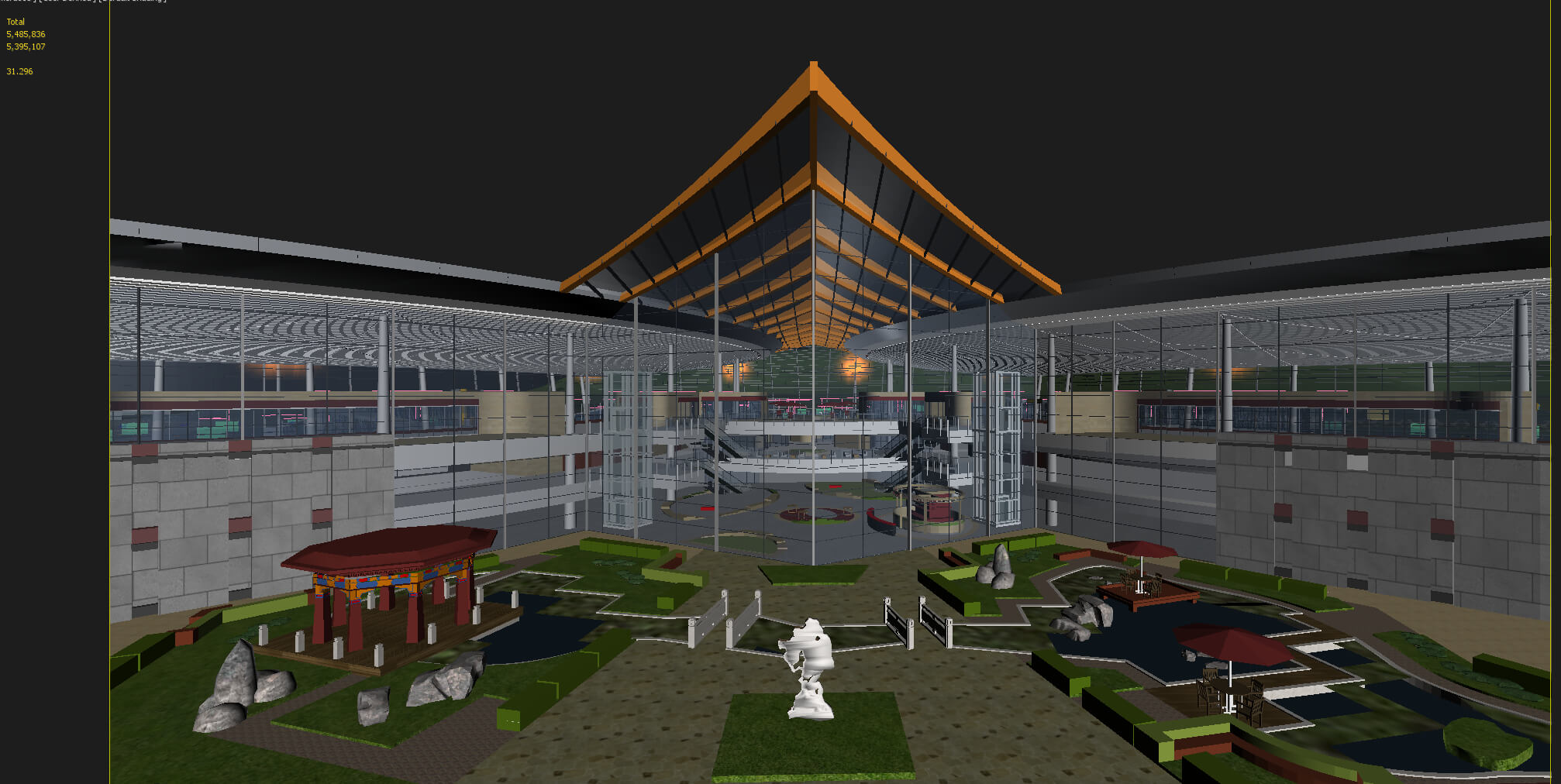 Lhasa Airport Night View 3D Model