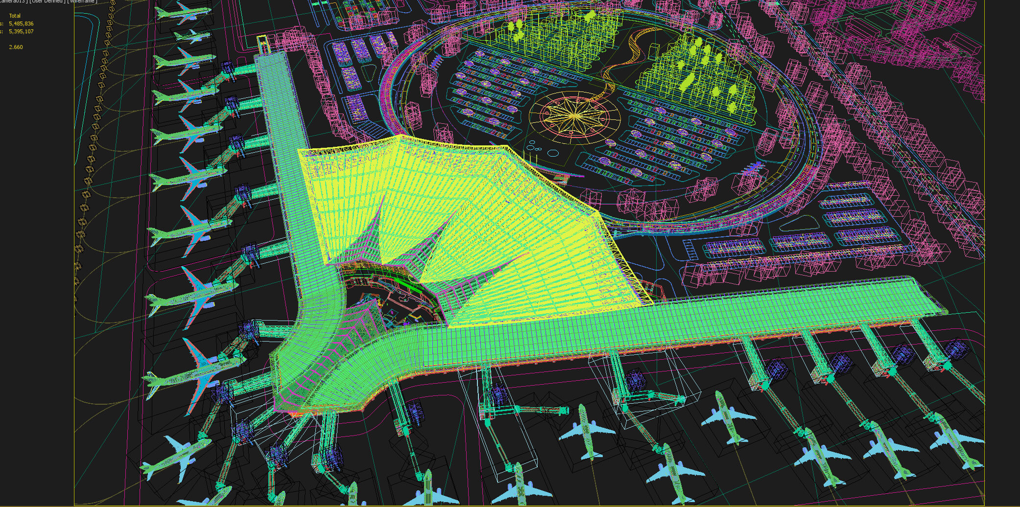 Lhasa Airport Night View 3D Model