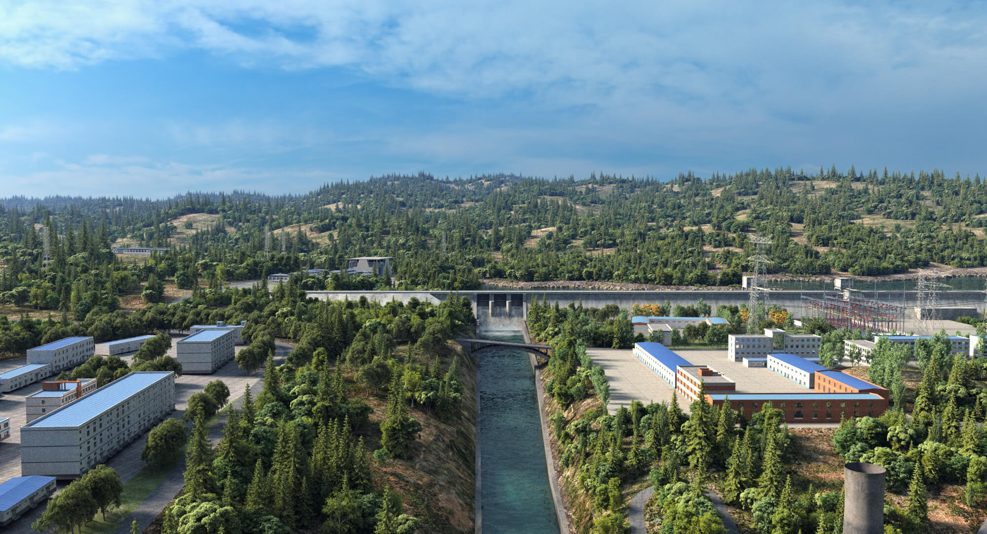 Liujiaxia Hydropower Station Chinese Hydropower Station 3D Model