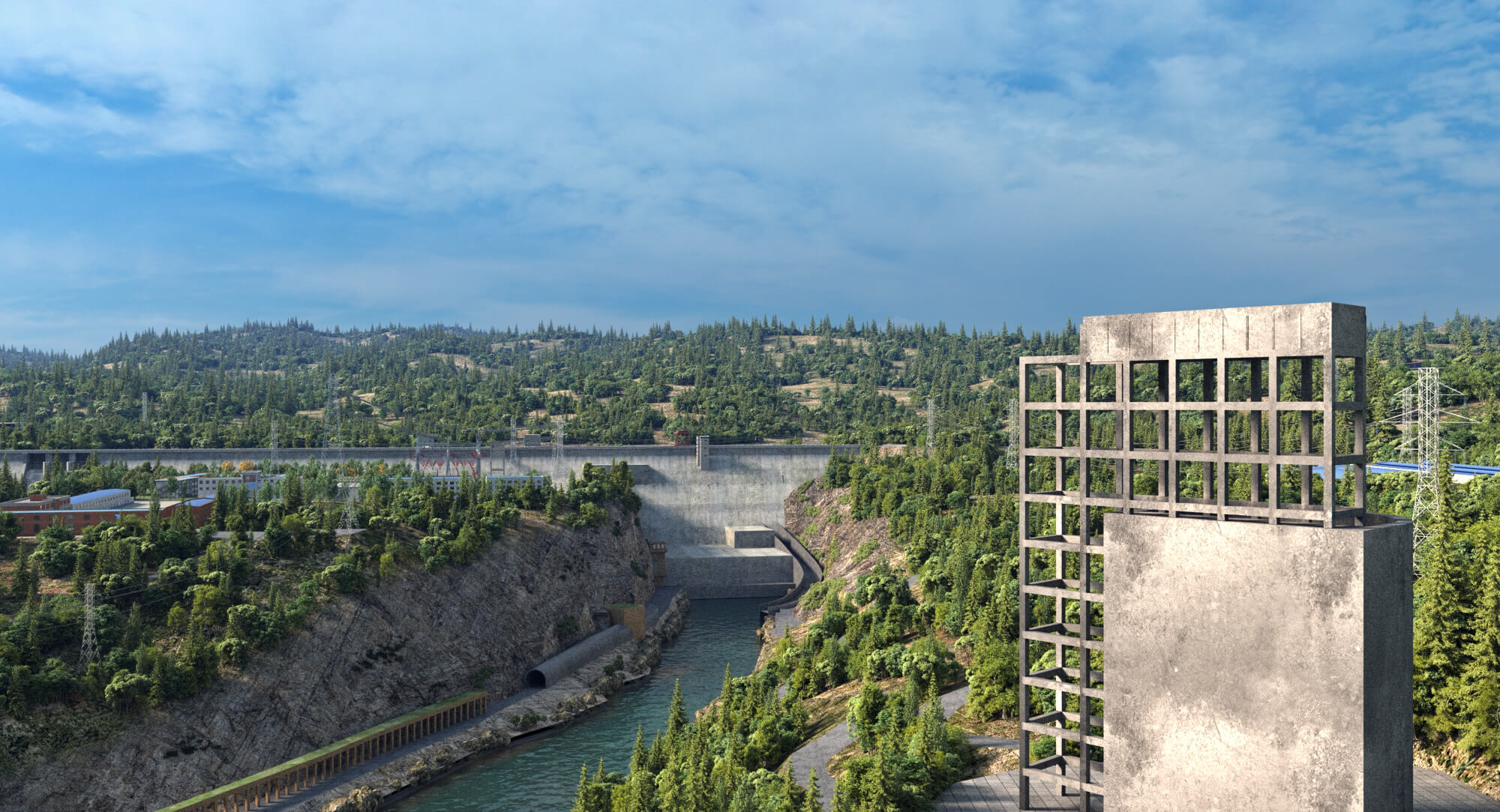 Liujiaxia Hydropower Station Chinese Hydropower Station 3D Model