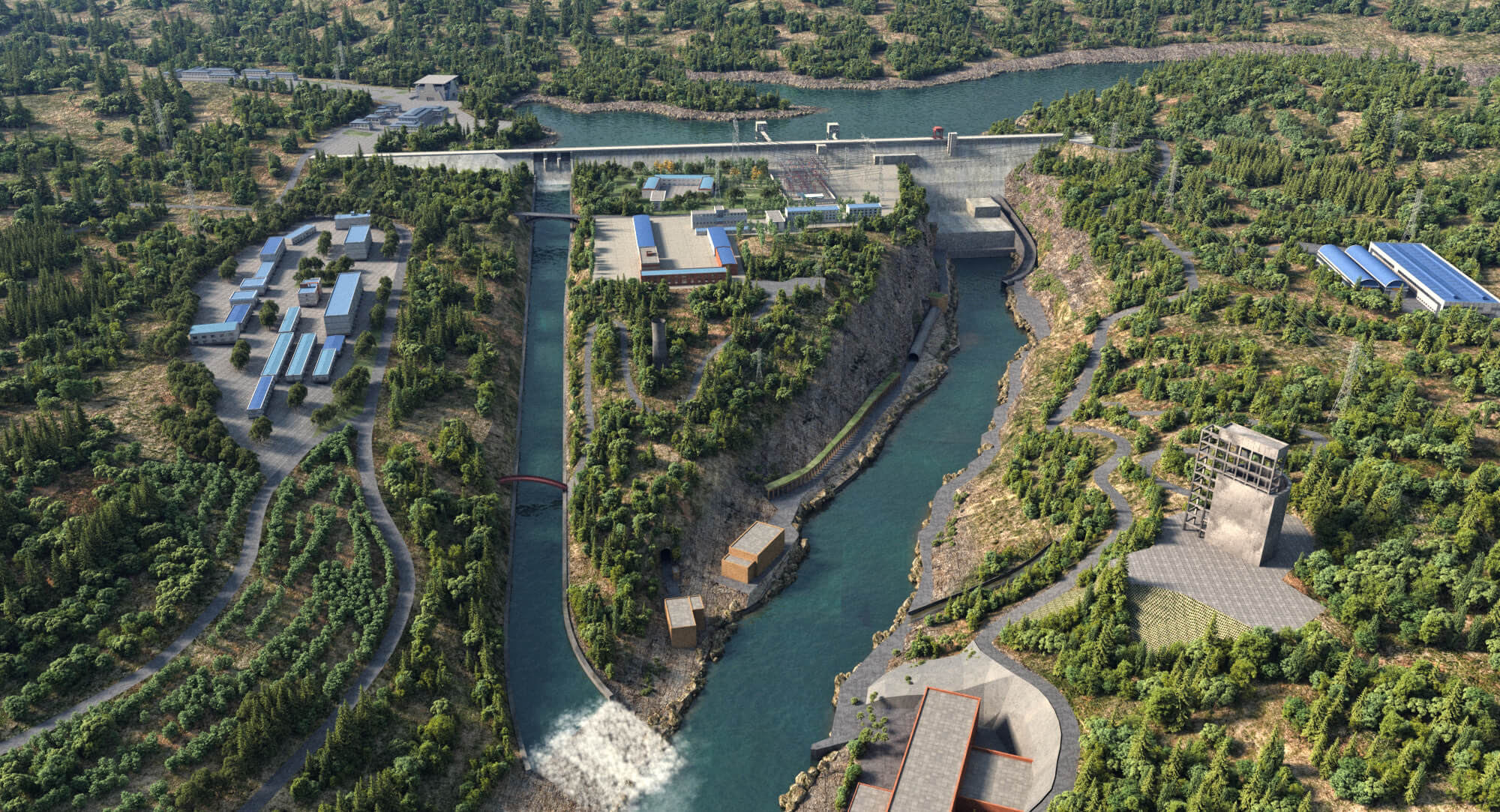 Liujiaxia Hydropower Station Chinese Hydropower Station 3D Model