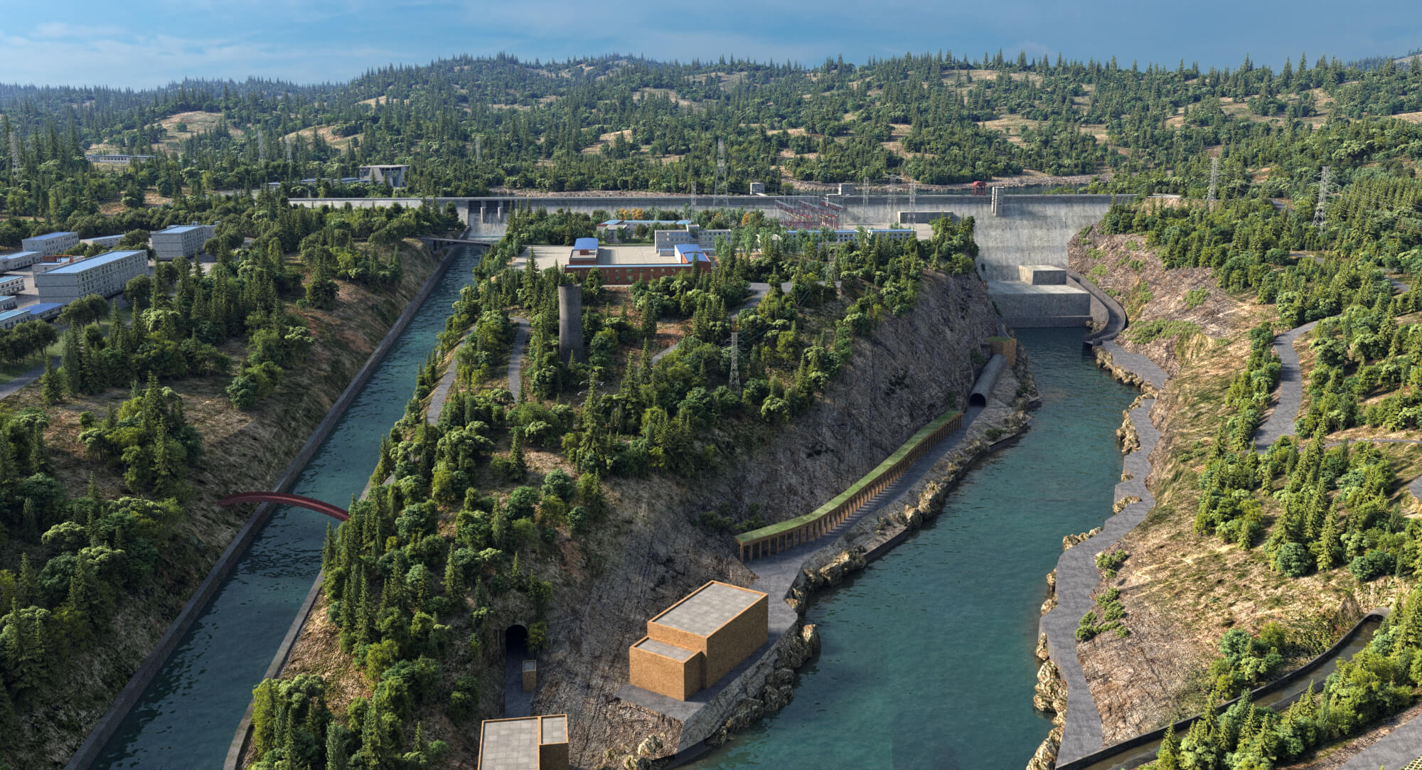 Liujiaxia Hydropower Station Chinese Hydropower Station 3D Model