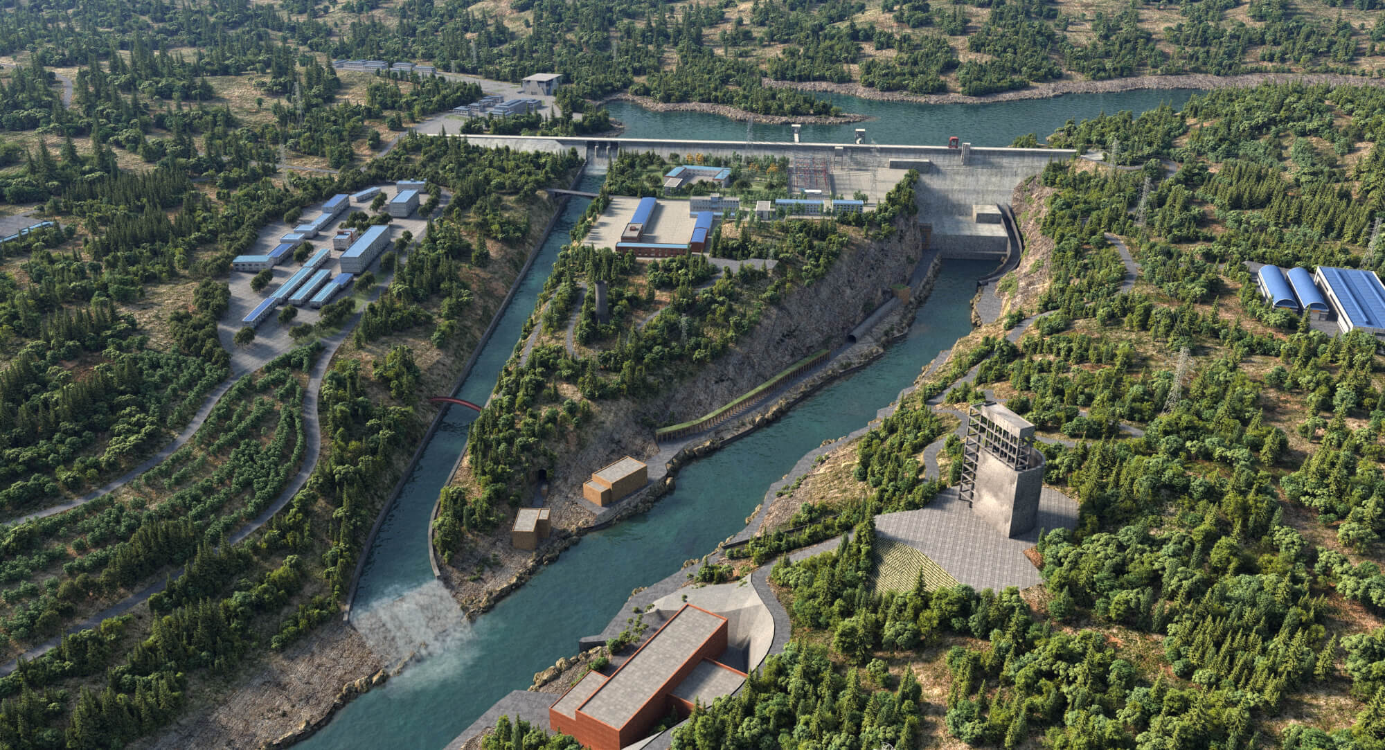 Liujiaxia Hydropower Station Chinese Hydropower Station 3D Model