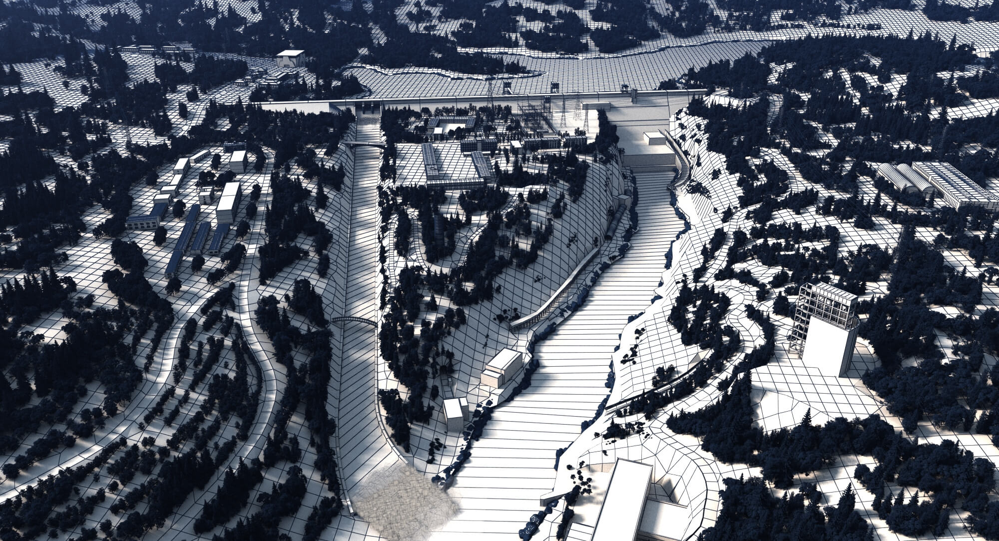 Liujiaxia Hydropower Station Chinese Hydropower Station 3D Model