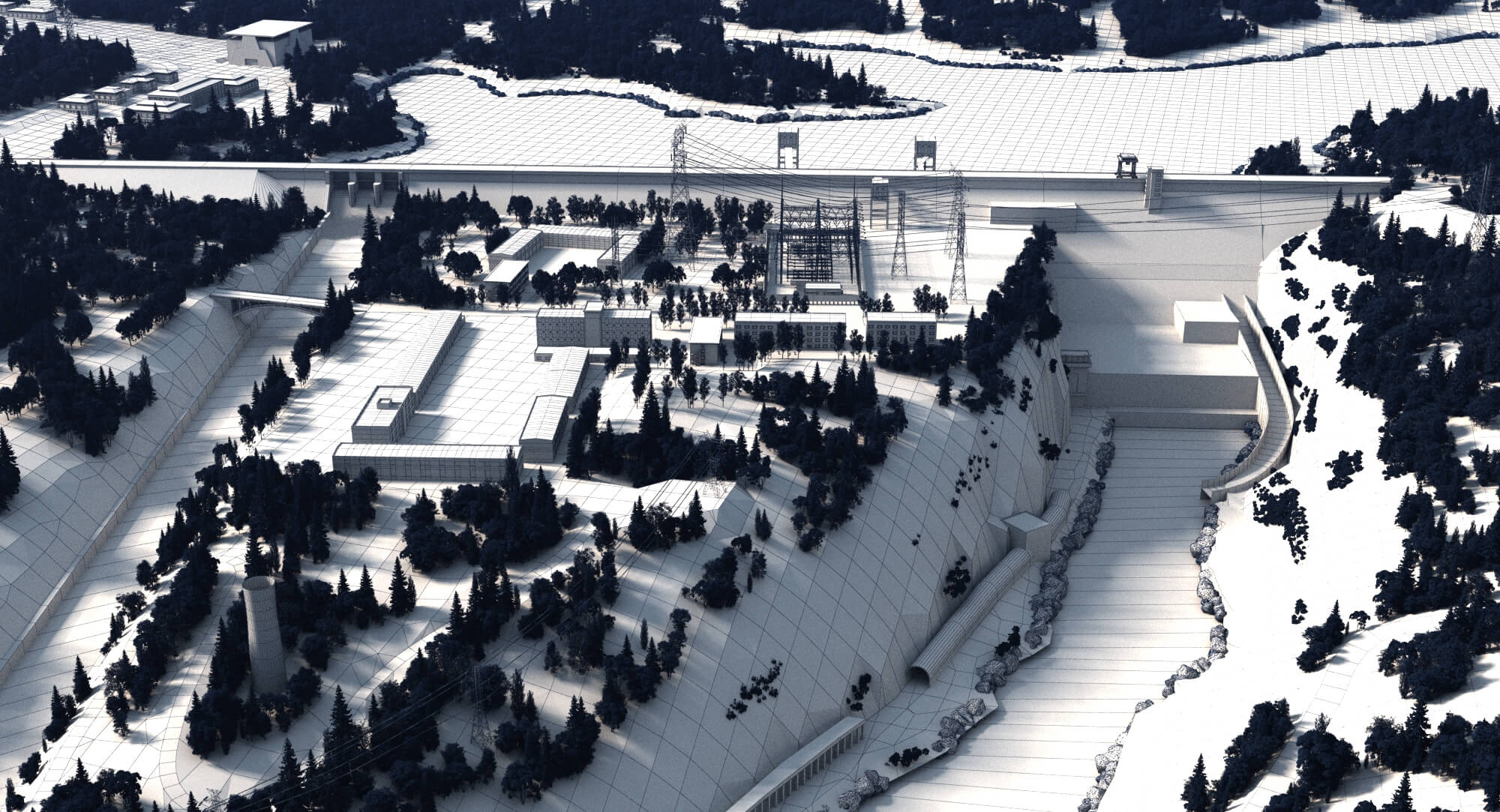 Liujiaxia Hydropower Station Chinese Hydropower Station 3D Model