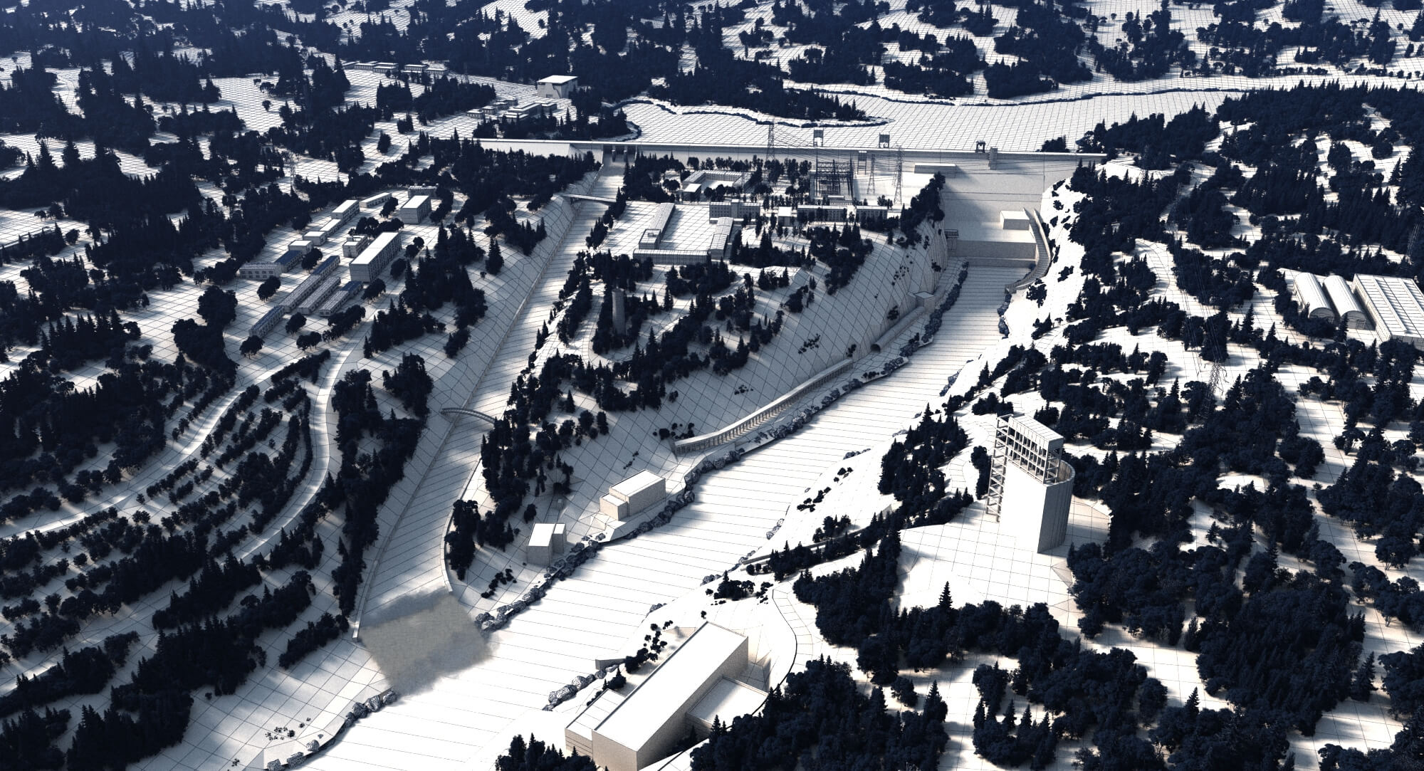 Liujiaxia Hydropower Station Chinese Hydropower Station 3D Model