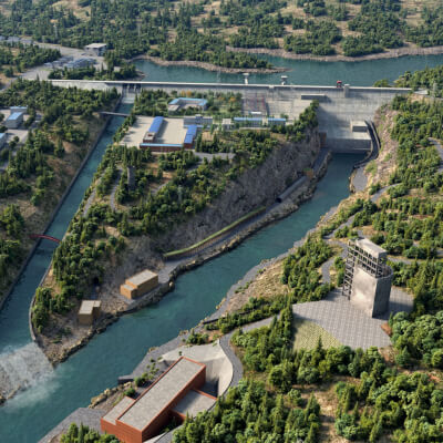 Liujiaxia Hydropower Station Chinese Hydropower Station 3D Model