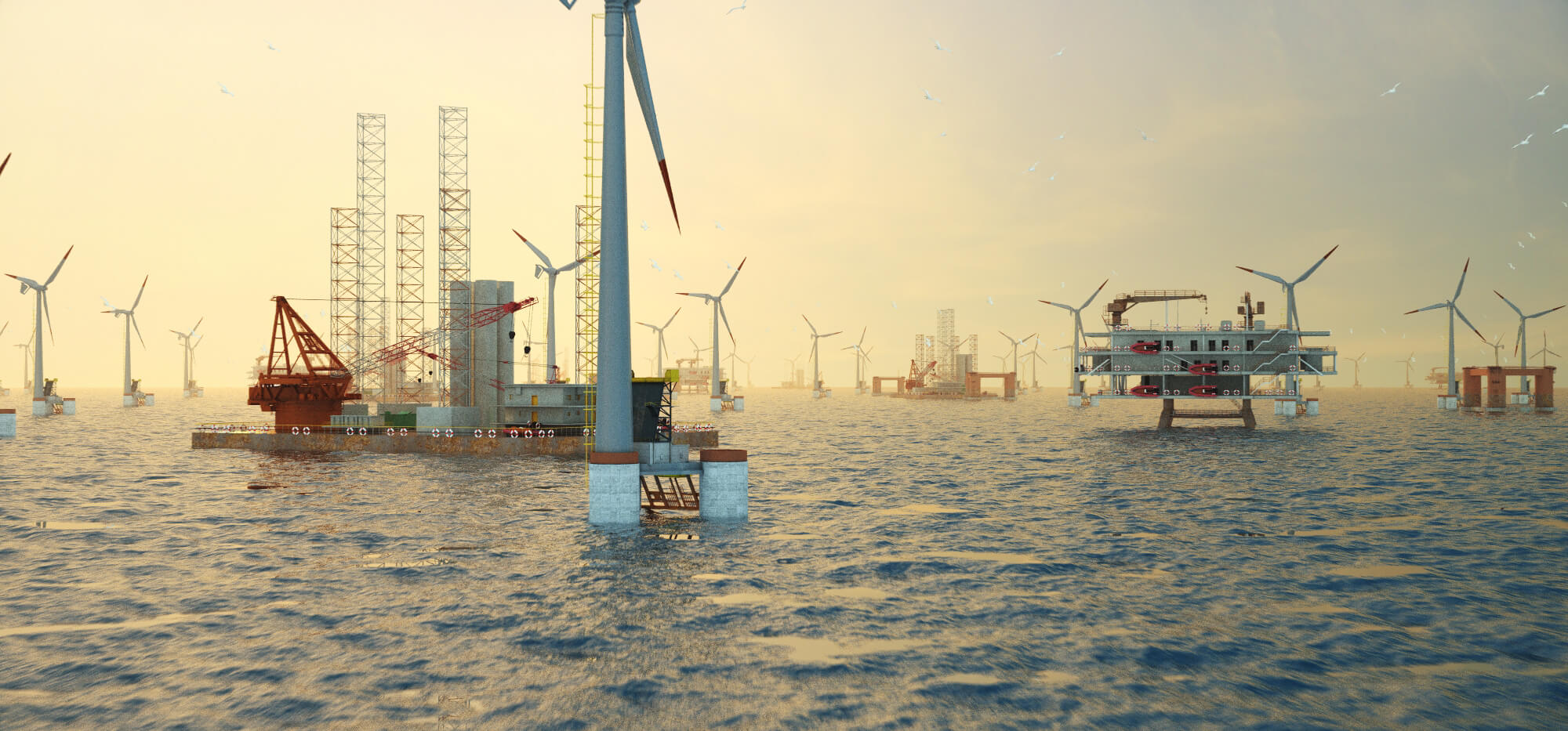 Offshore Wind Farm 3D Model