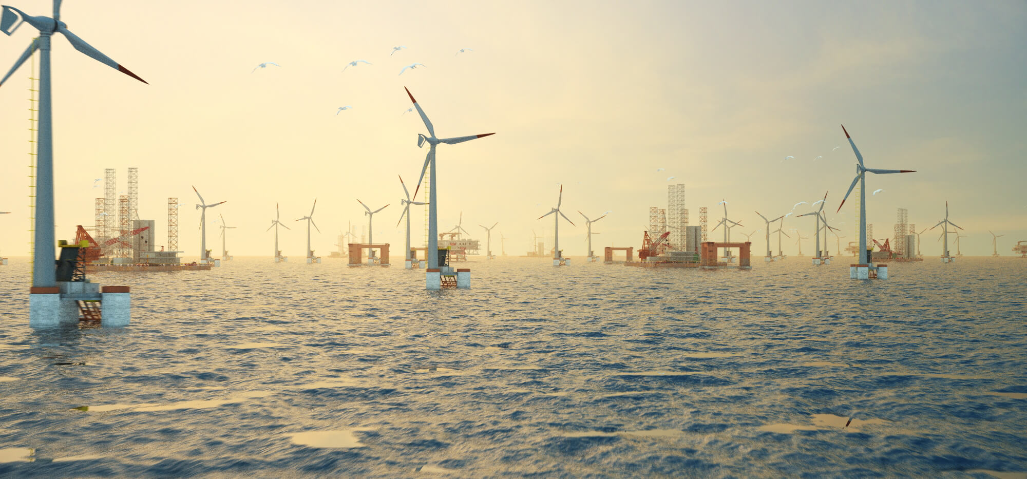 Offshore Wind Farm 3D Model
