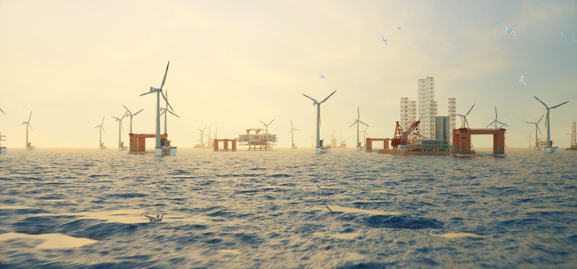 Offshore Wind Farm 3D Model