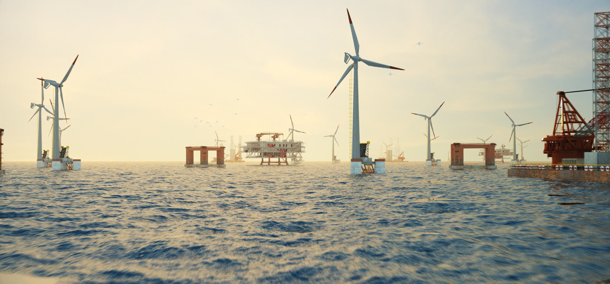 Offshore Wind Farm 3D Model