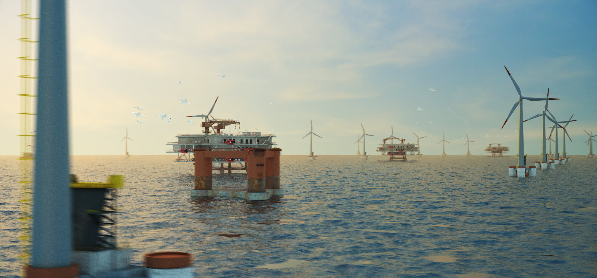 Offshore Wind Farm 3D Model