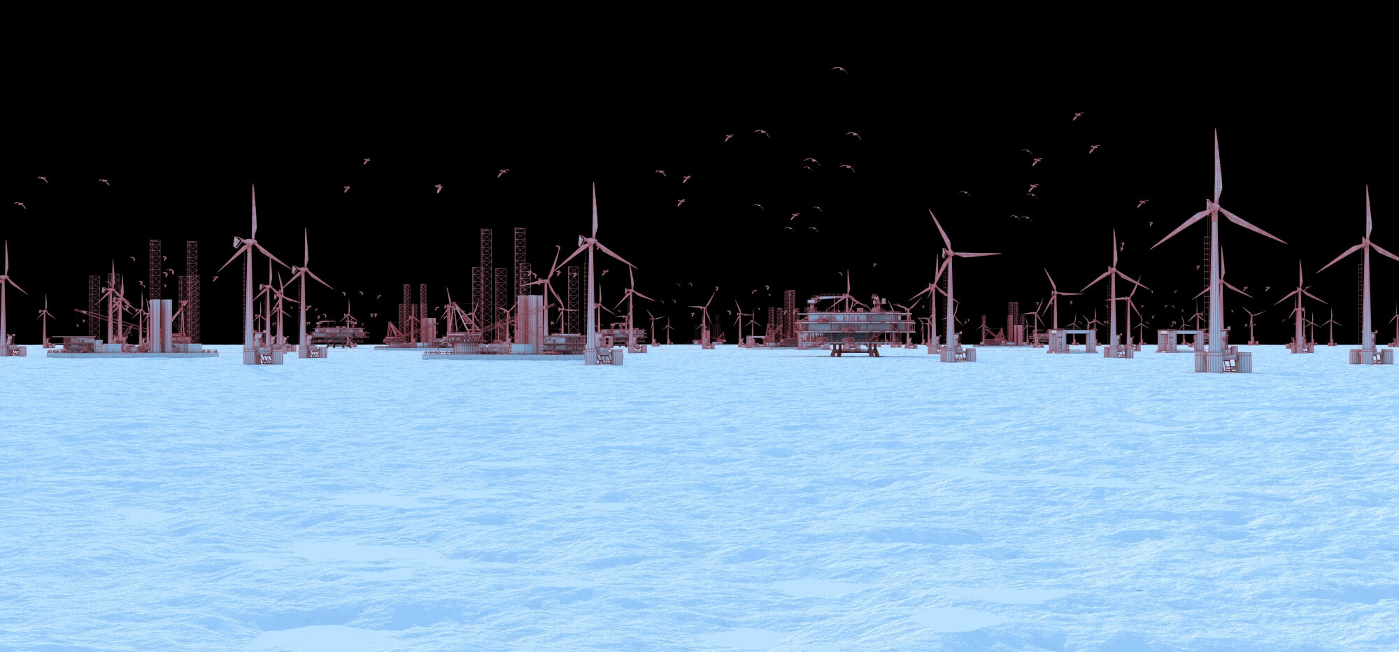 Offshore Wind Farm 3D Model