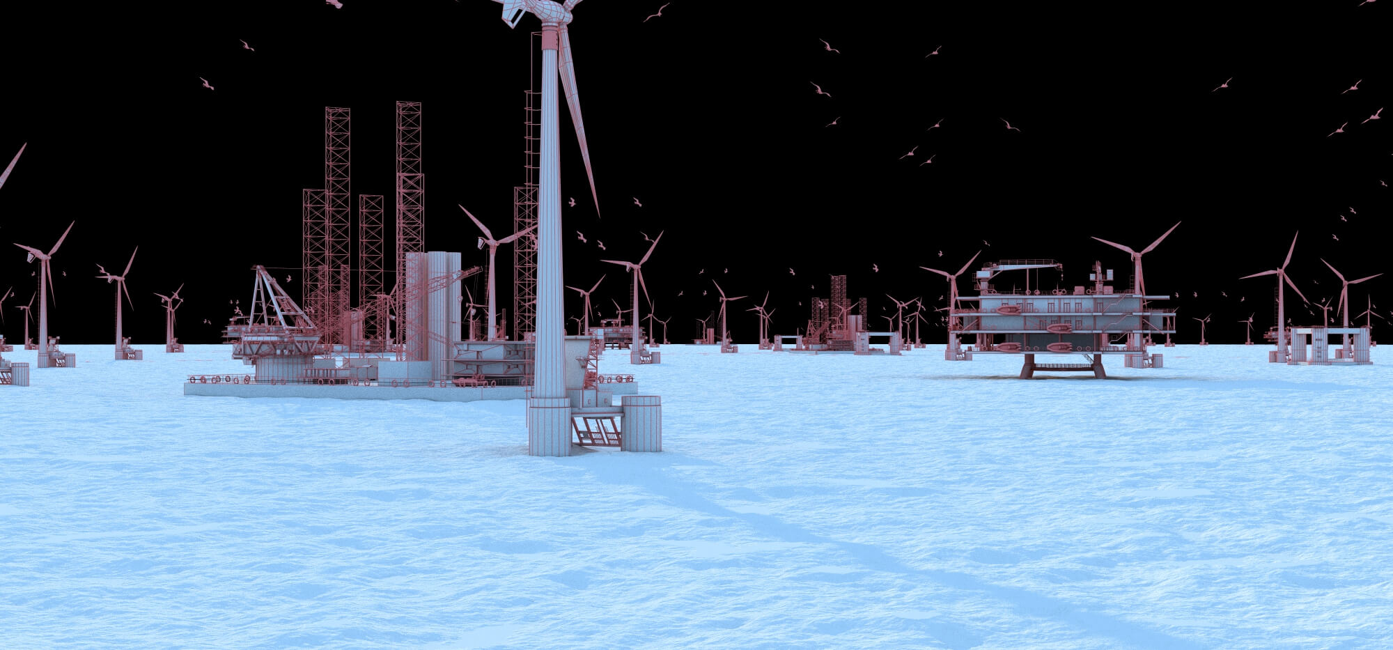 Offshore Wind Farm 3D Model