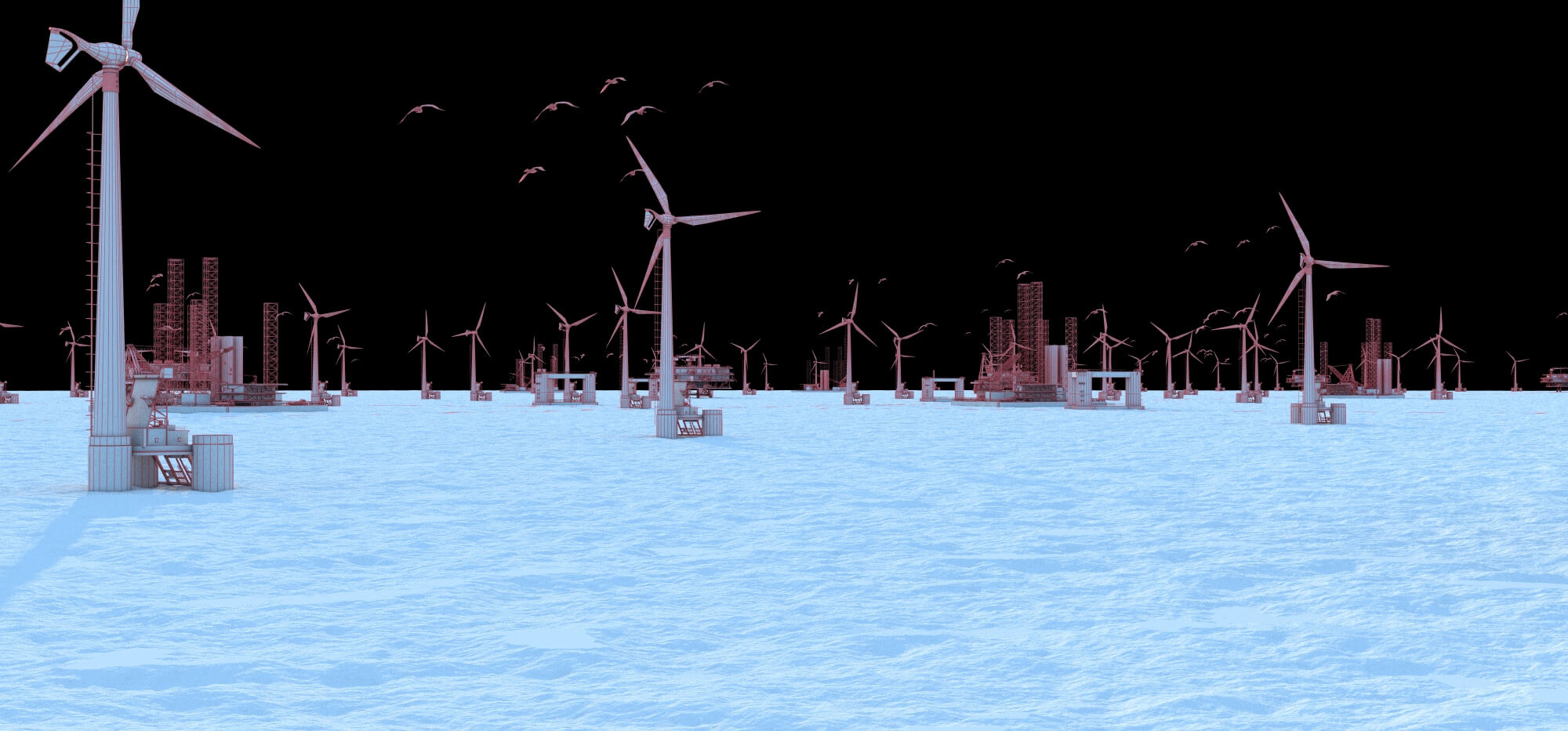 Offshore Wind Farm 3D Model