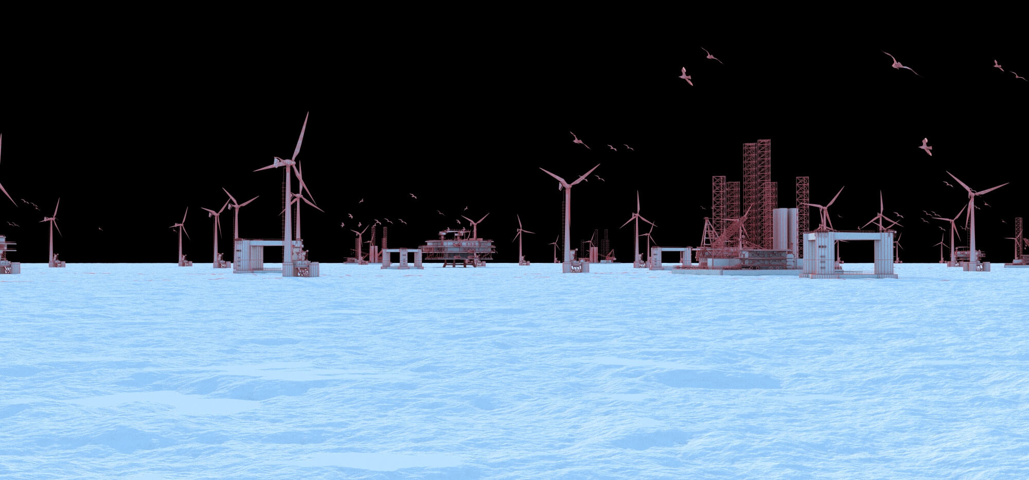 Offshore Wind Farm 3D Model