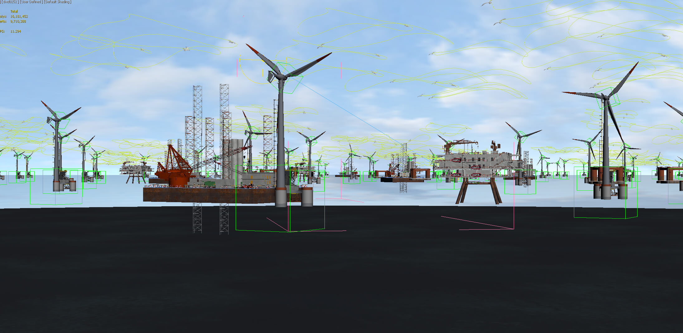 Offshore Wind Farm 3D Model