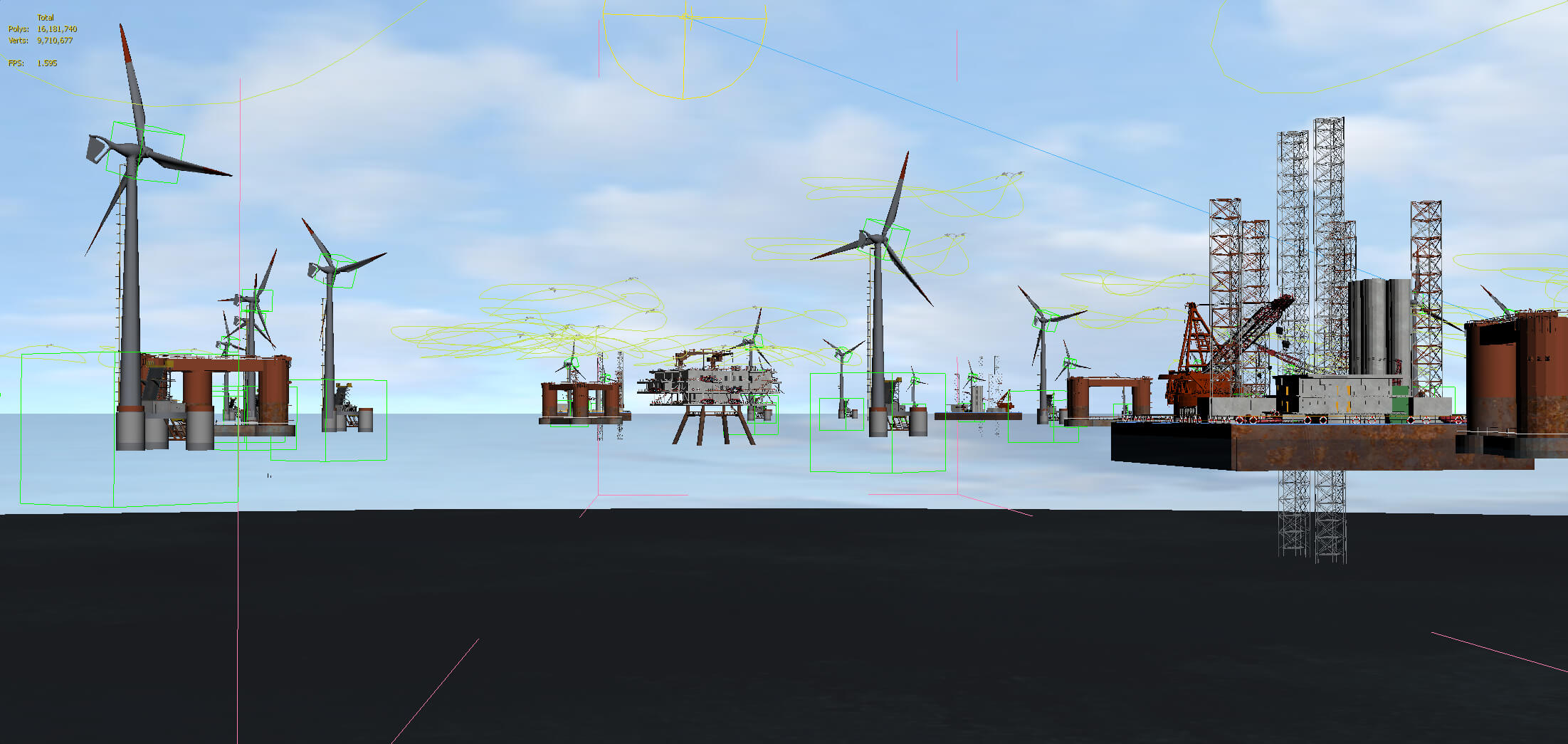 Offshore Wind Farm 3D Model
