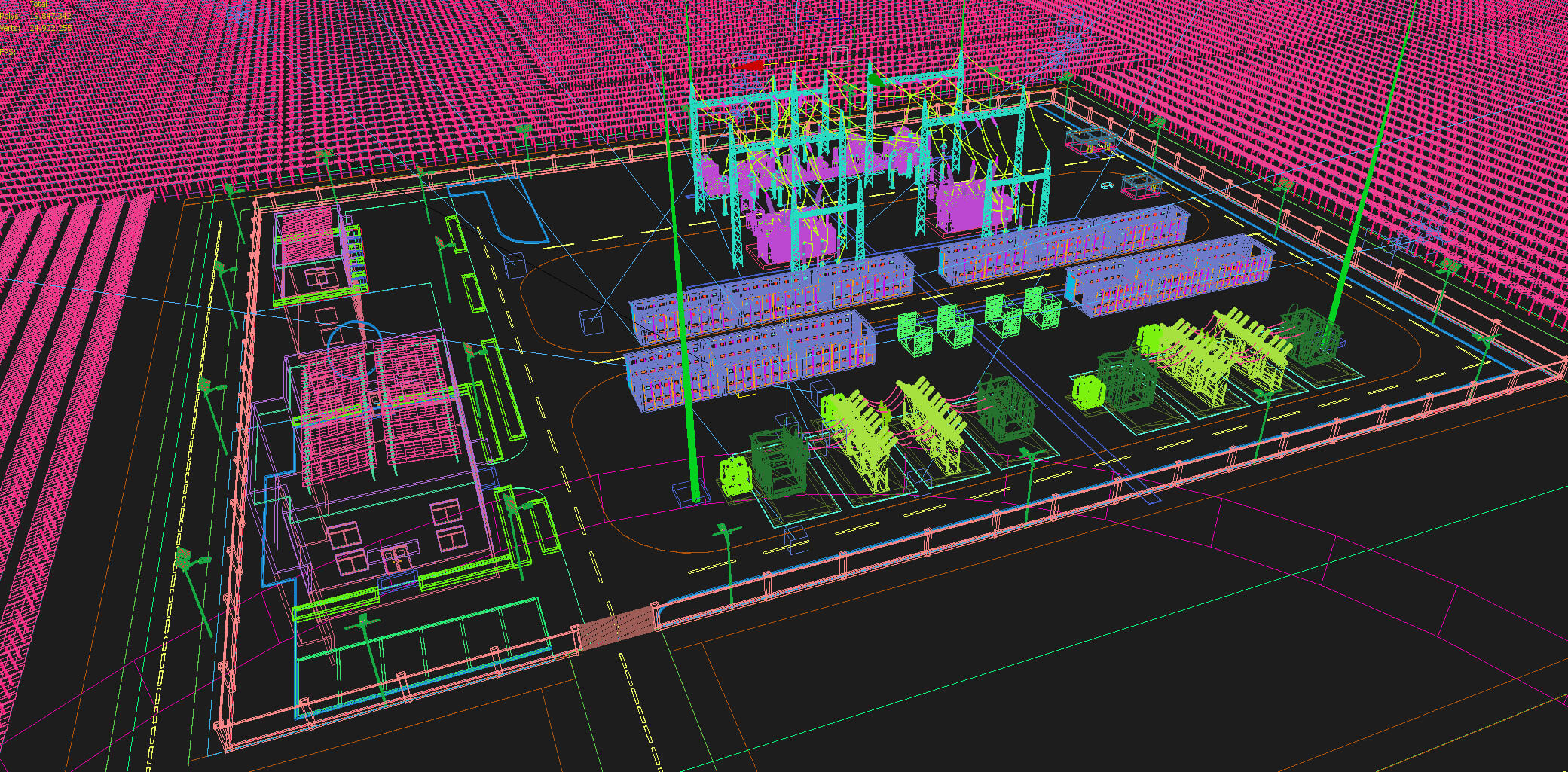 Solar Power Station With Substation and Energy Storage 3D Model