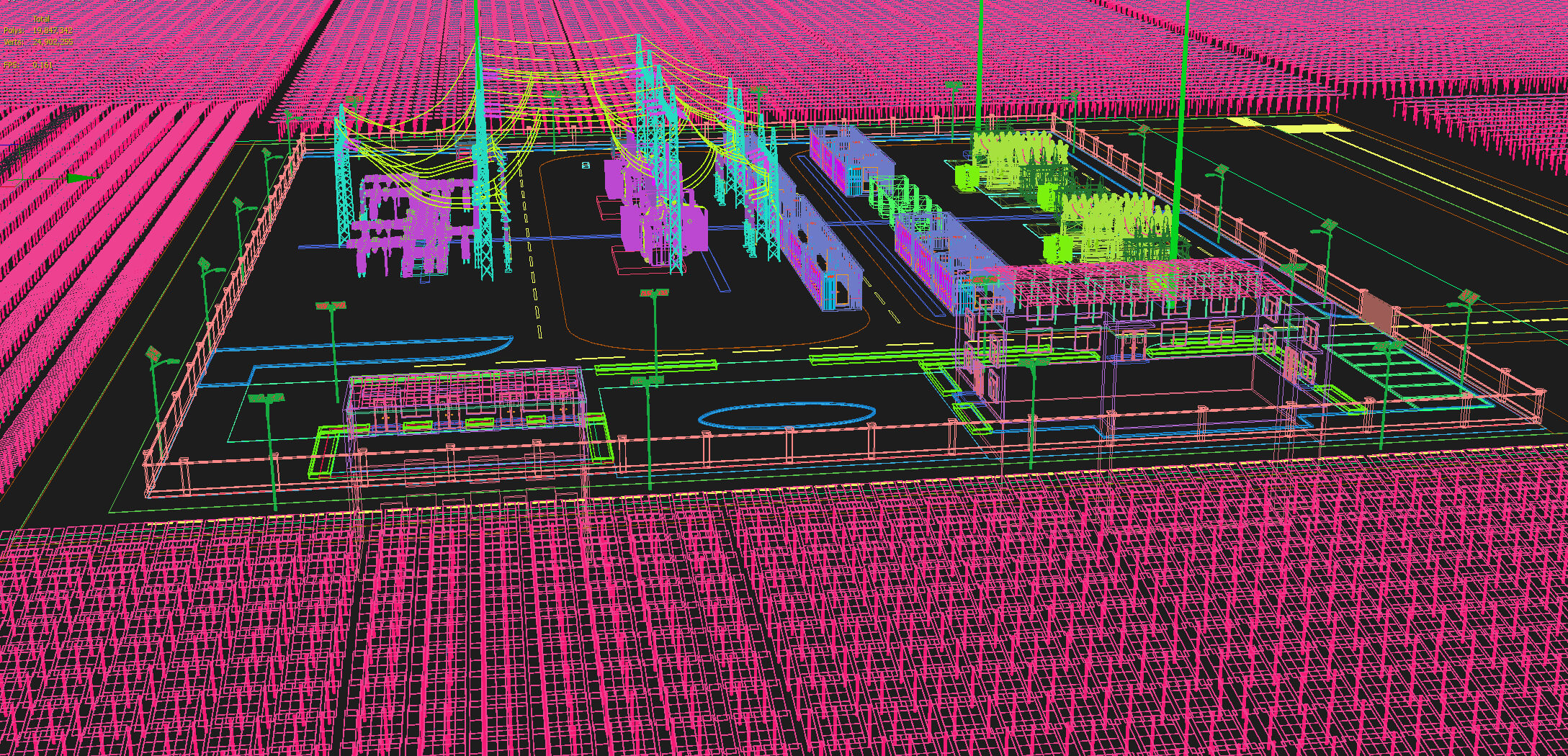Solar Power Station With Substation and Energy Storage 3D Model