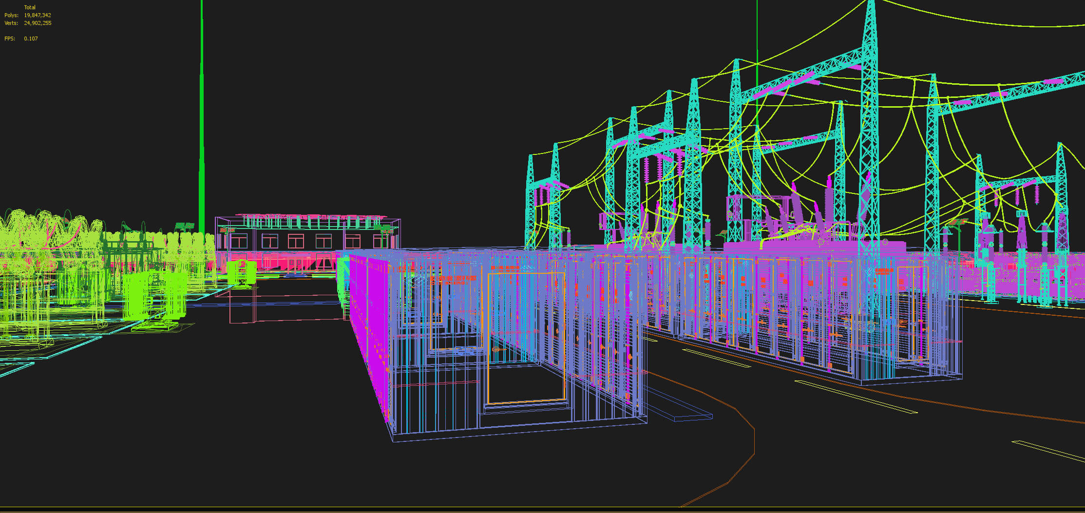 Solar Power Station With Substation and Energy Storage 3D Model