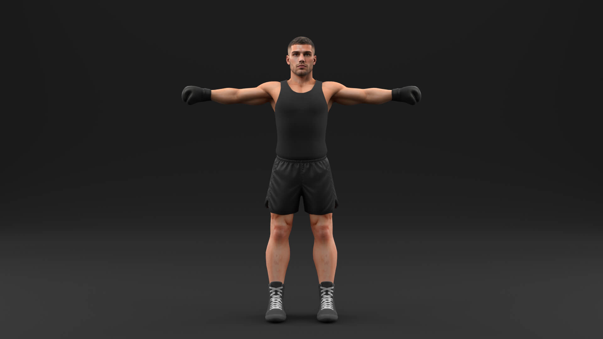 Male Boxer Rigged Unity Unreal Game Ready 3D Model