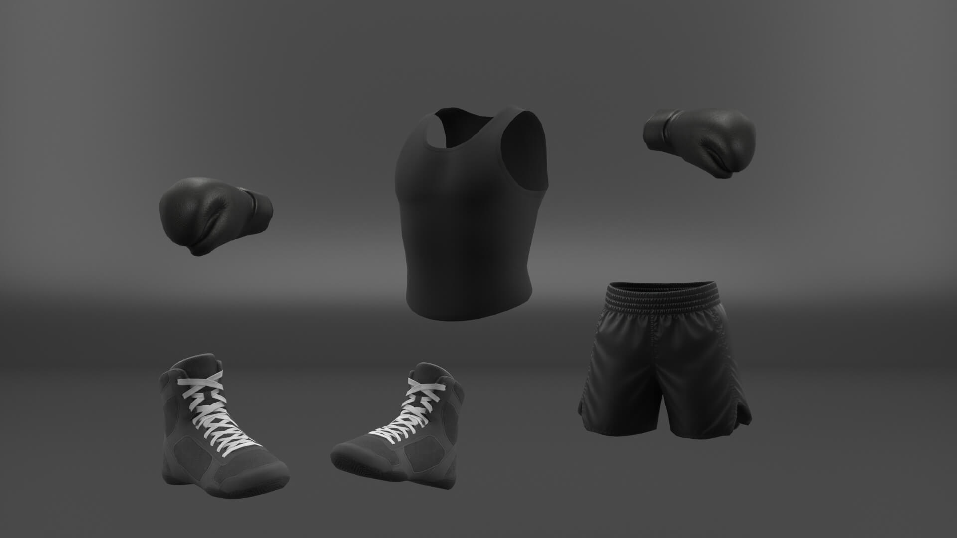 Male Boxer Rigged Unity Unreal Game Ready 3D Model