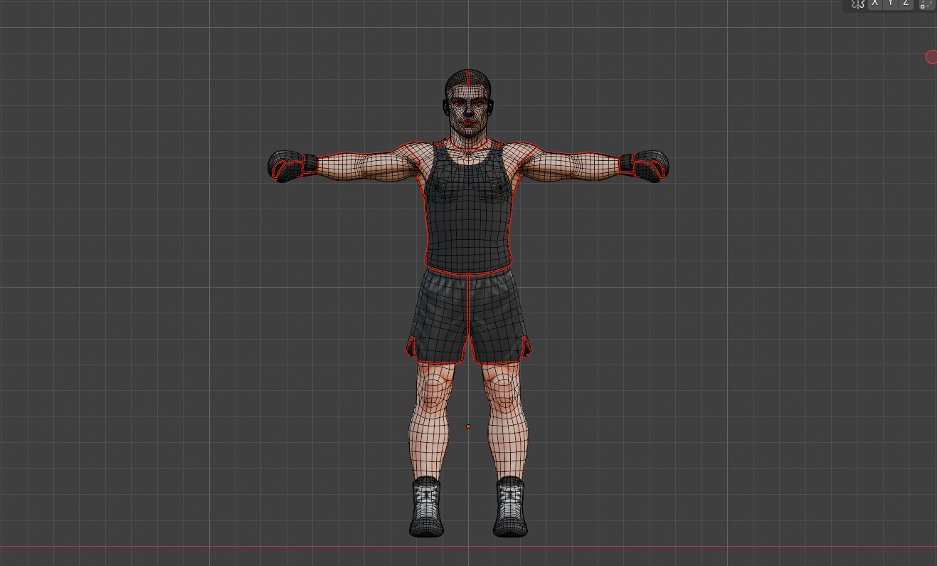 Male Boxer Rigged Unity Unreal Game Ready 3D Model
