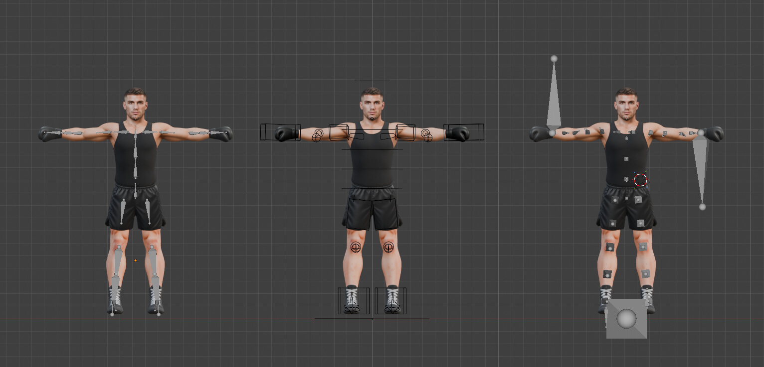 Male Boxer Rigged Unity Unreal Game Ready 3D Model