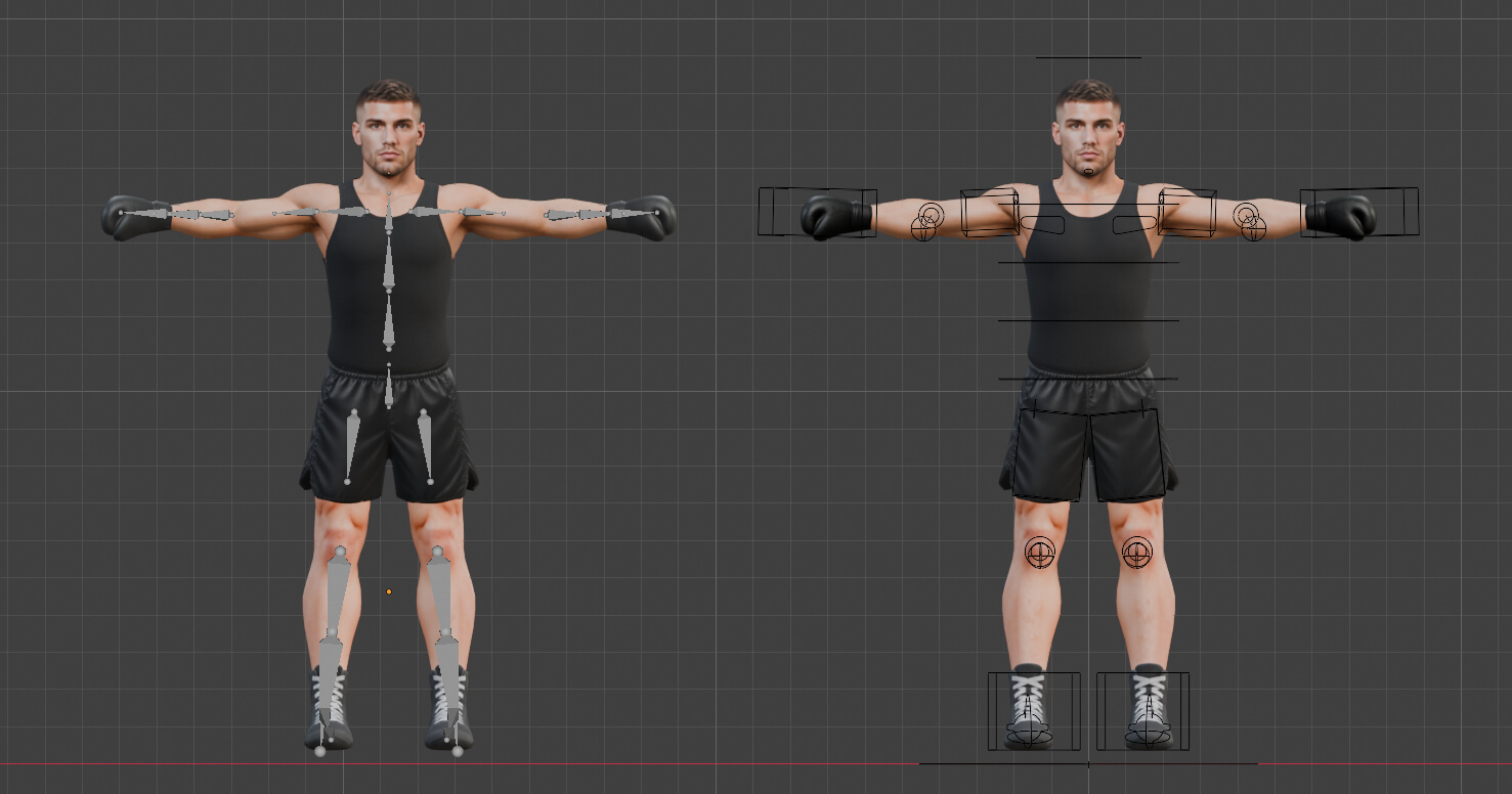 Male Boxer Rigged Unity Unreal Game Ready 3D Model