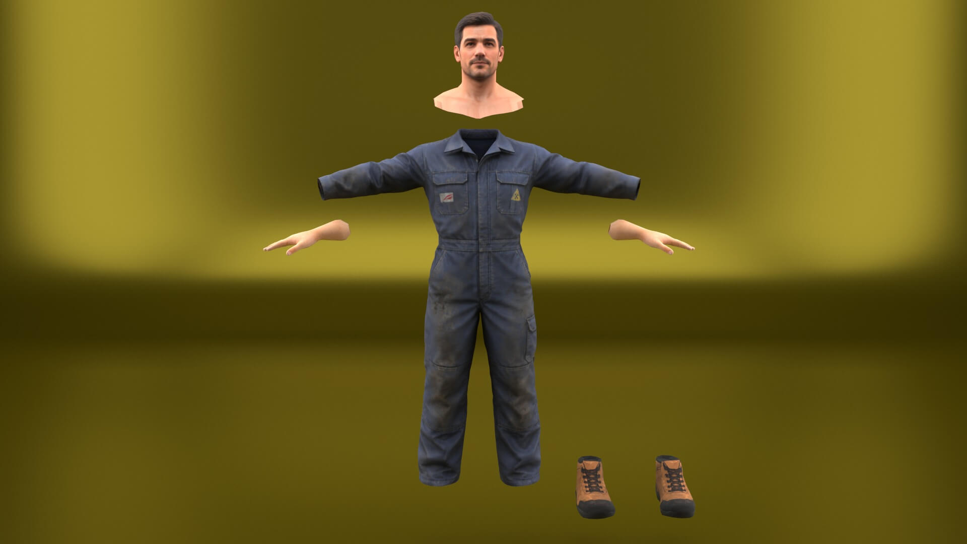 Mechanic Automotive Rigged 3D Model